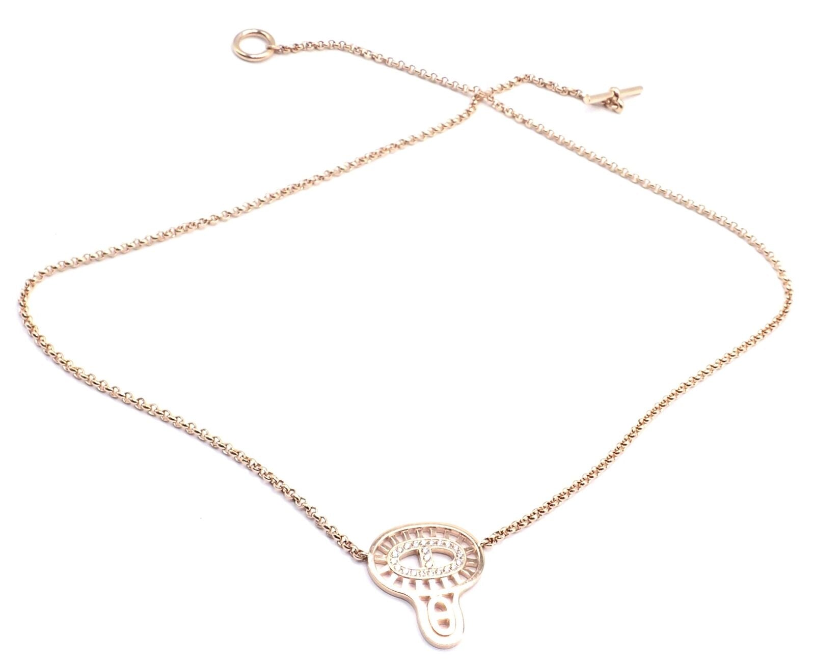 Authentic Hermes Chaine D'ancre Divine 18k Rose Gold Diamond Necklace with Certificate & Box - Perfect for Weddings, Anniversaries & Luxury Gifts