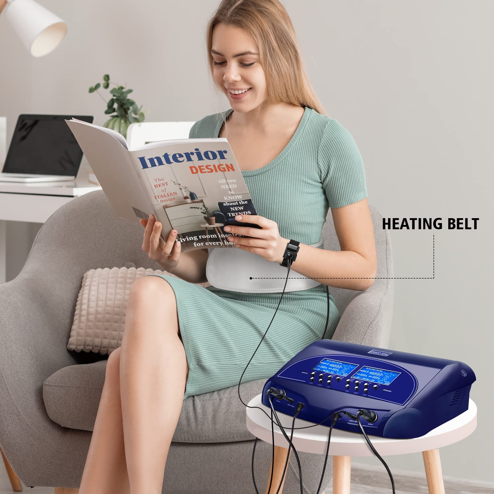Upgraded Dual Ionic Detox Foot Bath Machine with Digital LCD Display - 2 Arrays & 2 Waist Belts for Full Body Detox | Home Spa Therapy for Relaxation & Wellness