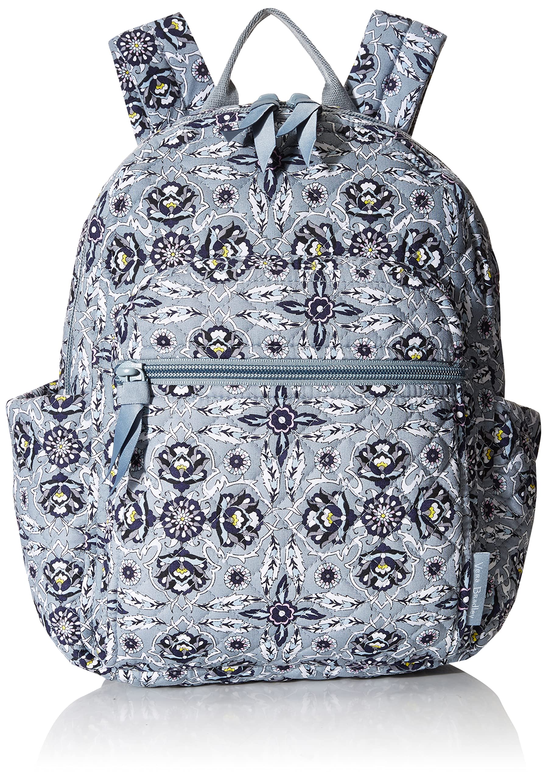 Vera Bradley Women's Cotton Small Backpack Bookbag - Lightweight & Stylish School Bag for College, Travel & Everyday Use