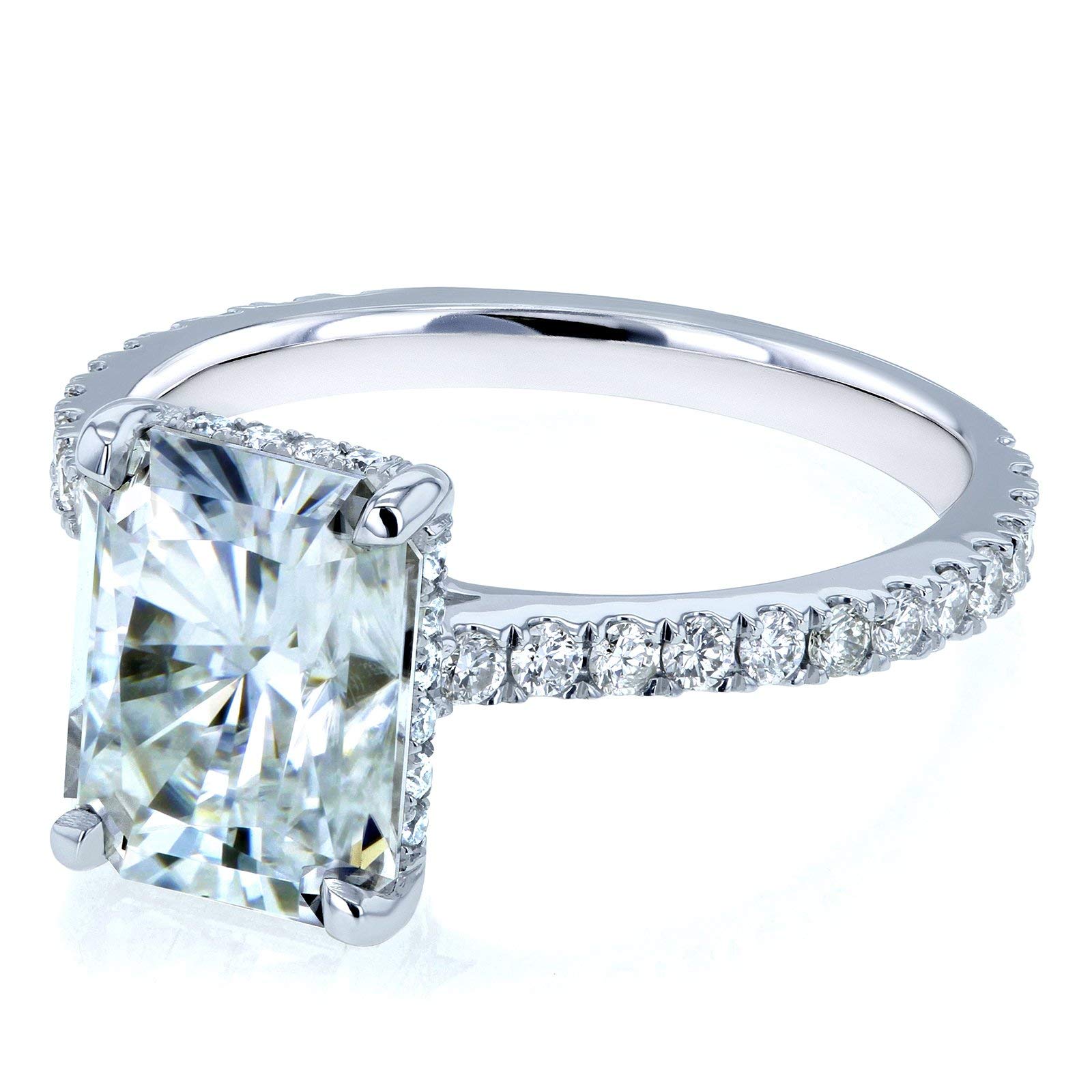 Kobelli Radiant-Cut Moissanite Engagement Ring 3.1 CTW 14K White Gold - Perfect for Proposals, Weddings & Anniversary Gifts
