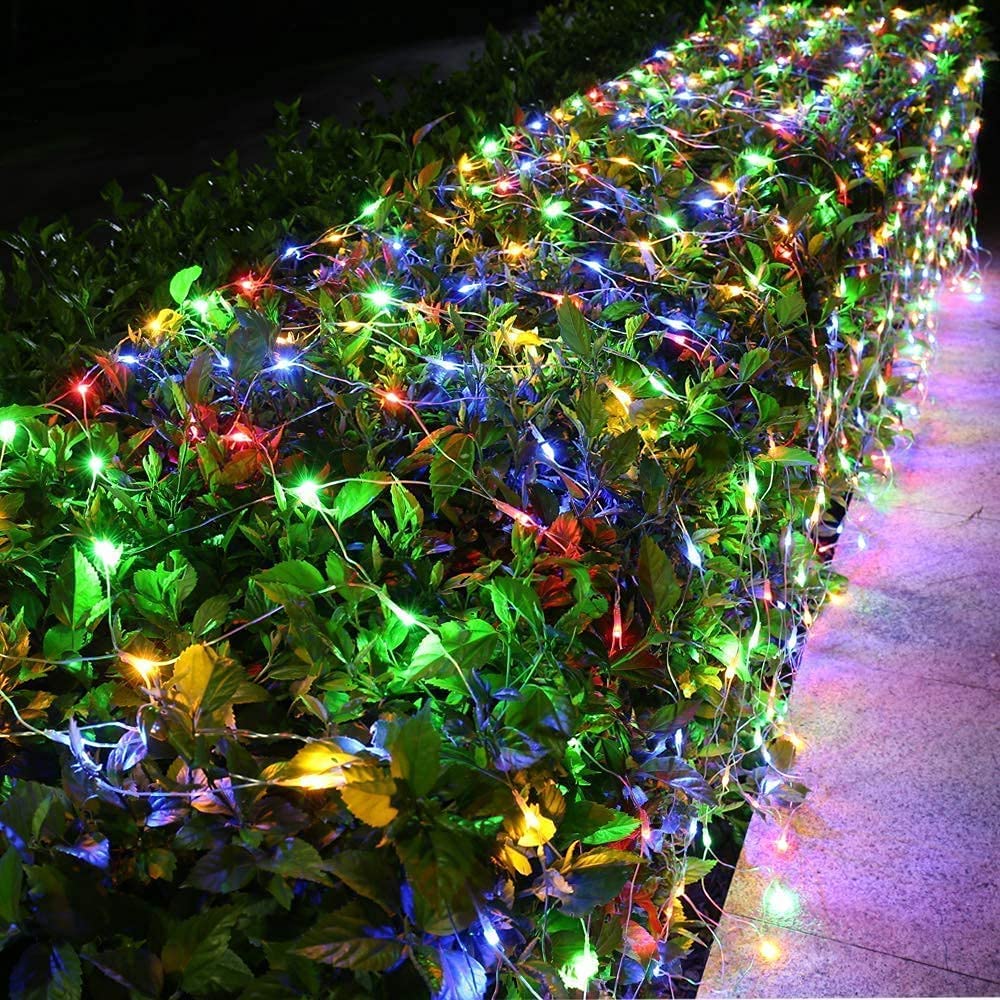 YIZHOUER Colorful LED Net Lights - 6.5ft x 6.5ft Outdoor Christmas Decoration, Waterproof Fairy String Lights for Holiday, Party, Garden & Home Decor (Warm White) - Perfect for Christmas Trees, Windows, and Outdoor Displays