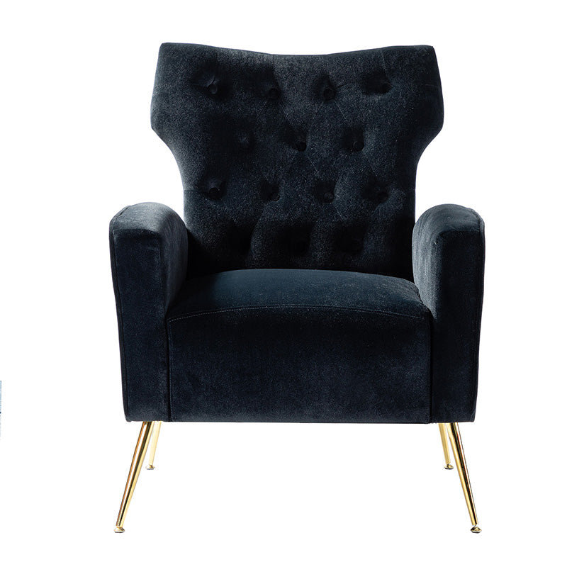 Amira Tufted Velvet Armchair - Modern Wingback Accent Chair for Living Room, Bedroom & Office - Comfortable Upholstered Lounge Chair with High Back Support