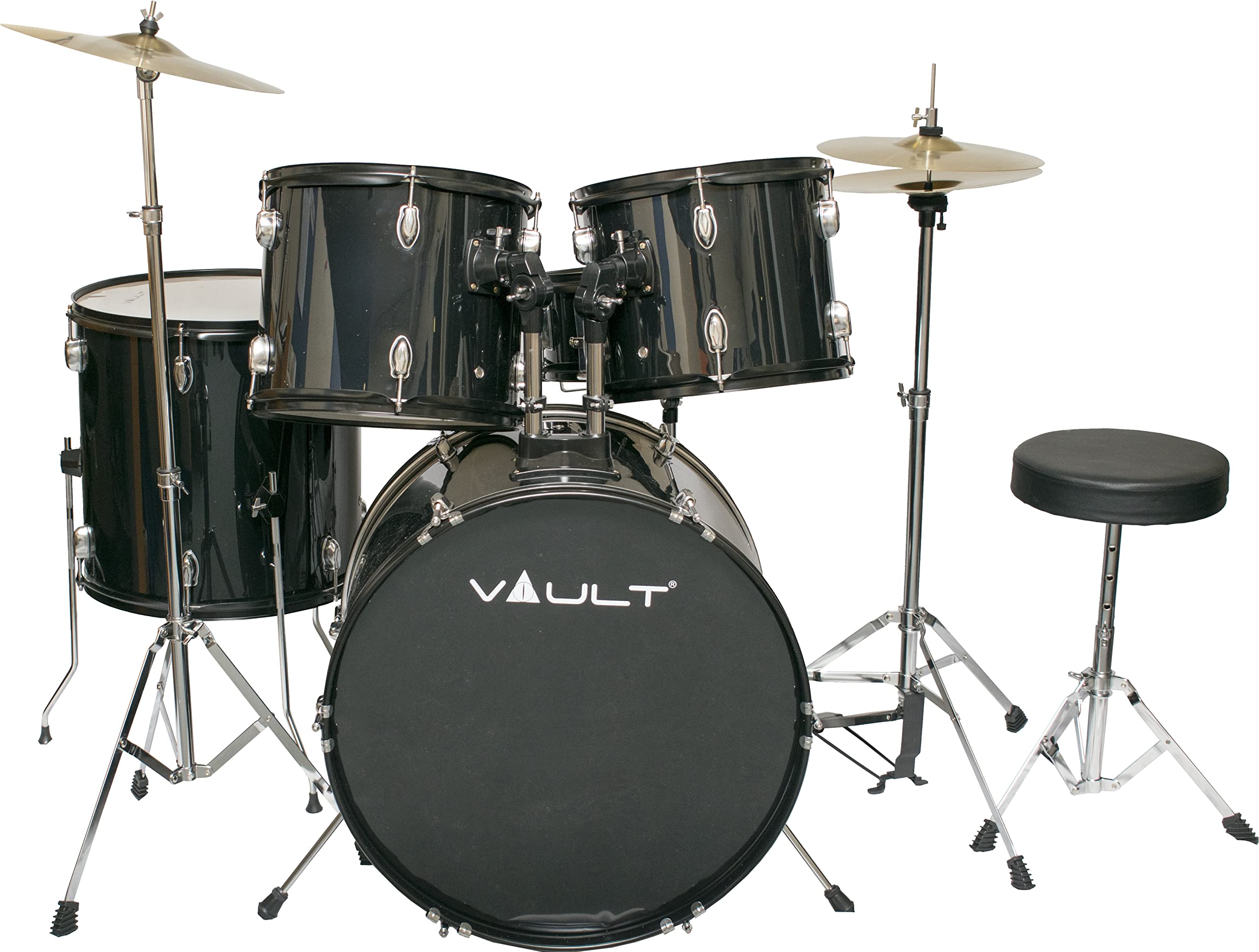 Premium 5-Piece Acoustic Drum Set with Throne & Cymbals - Complete Drum Kit for Beginners & Professionals - Perfect for Live Performances, Studio Recording & Home Practice