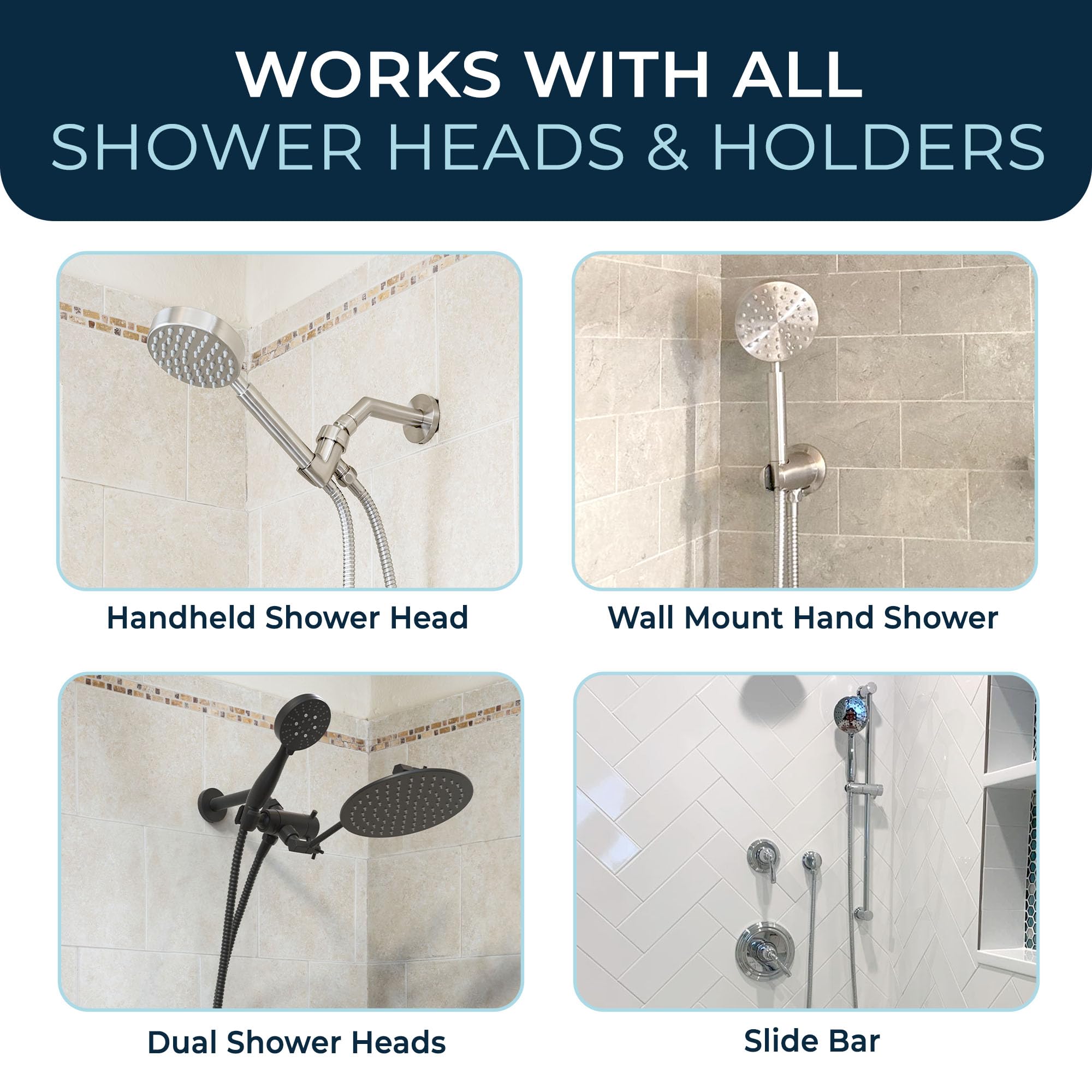 HammerHead Showers® All Metal 72 Inch Extra Long Shower Hose - Matte Black Universal Replacement for Handheld Shower Heads | Durable Bathroom Upgrade for Spa-Like Experience