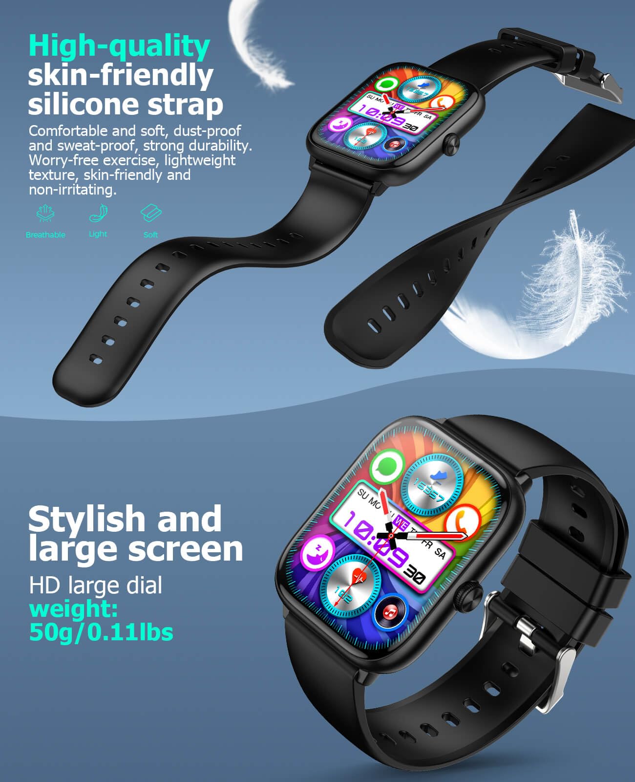 EarlySincere Smart Watch with Bluetooth Calling, 2.06