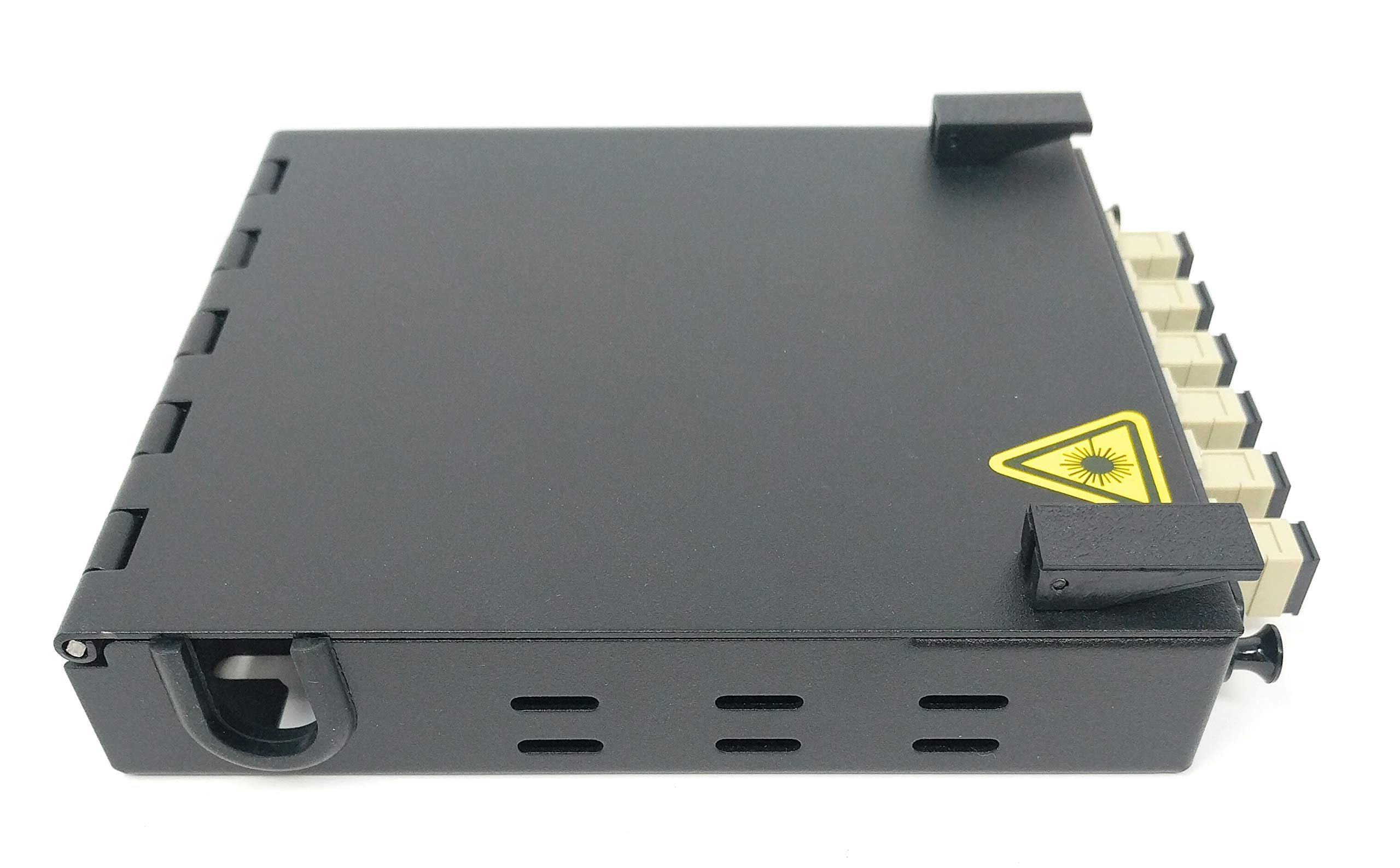 Ultra Spec Cables Wall Mount Fiber Enclosure with Spool - 6 Port SC-UPC OM1/OM2 Multimode Simplex LGX Panel for Network Rack & Data Center Installation
