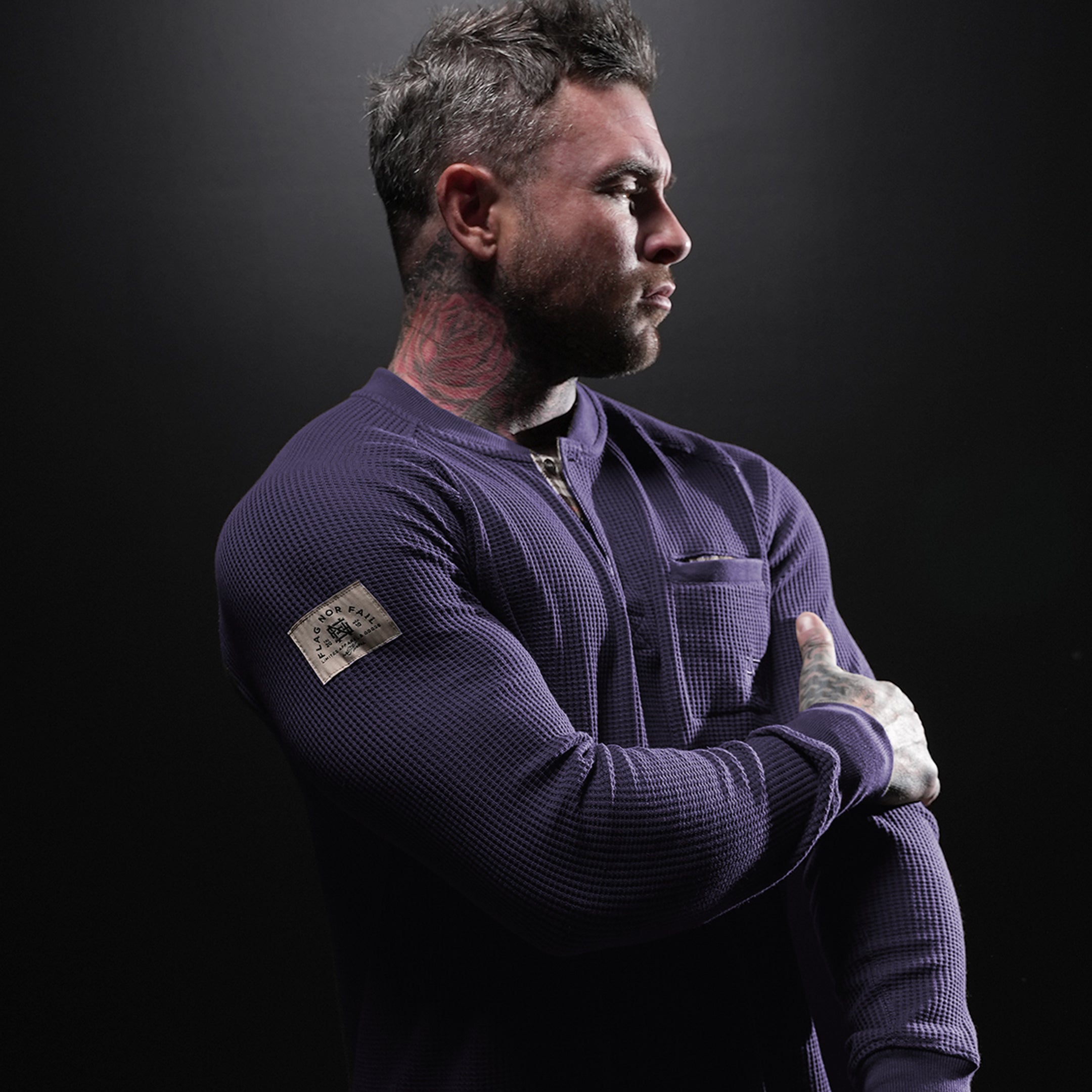 Men's Heavyweight Thermal Long Sleeve Shirt - Navy Blue, Warm Winter Base Layer for Outdoor Activities, Hiking & Cold Weather Workwear