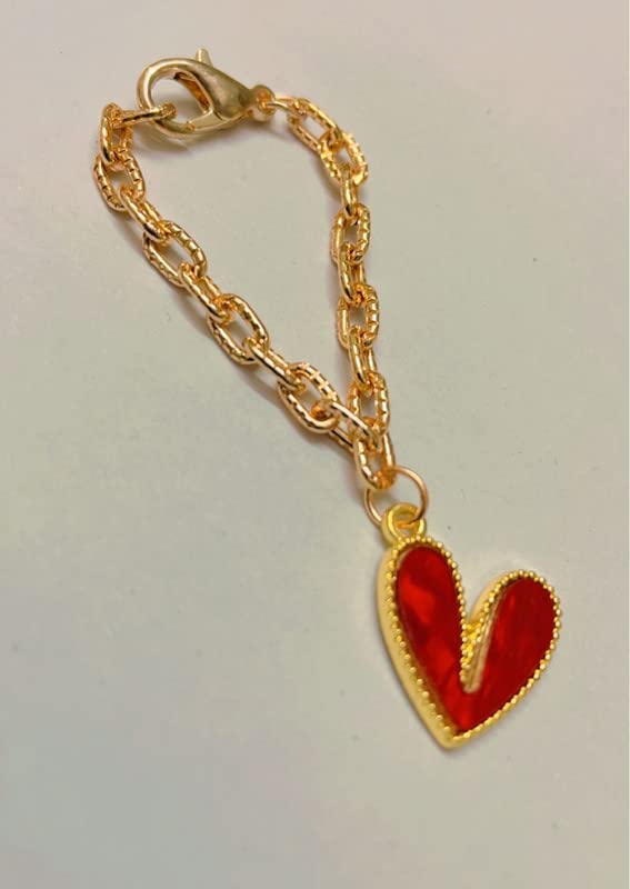 Morel Sturdy Rose Gold Chain Watch Charm Set - Red Heart & Sunflower Floral Pendant Combo (Pack of 2) | Elegant Watch Accessories for Women | Perfect for Daily Wear, Gift Giving & Special Occasions