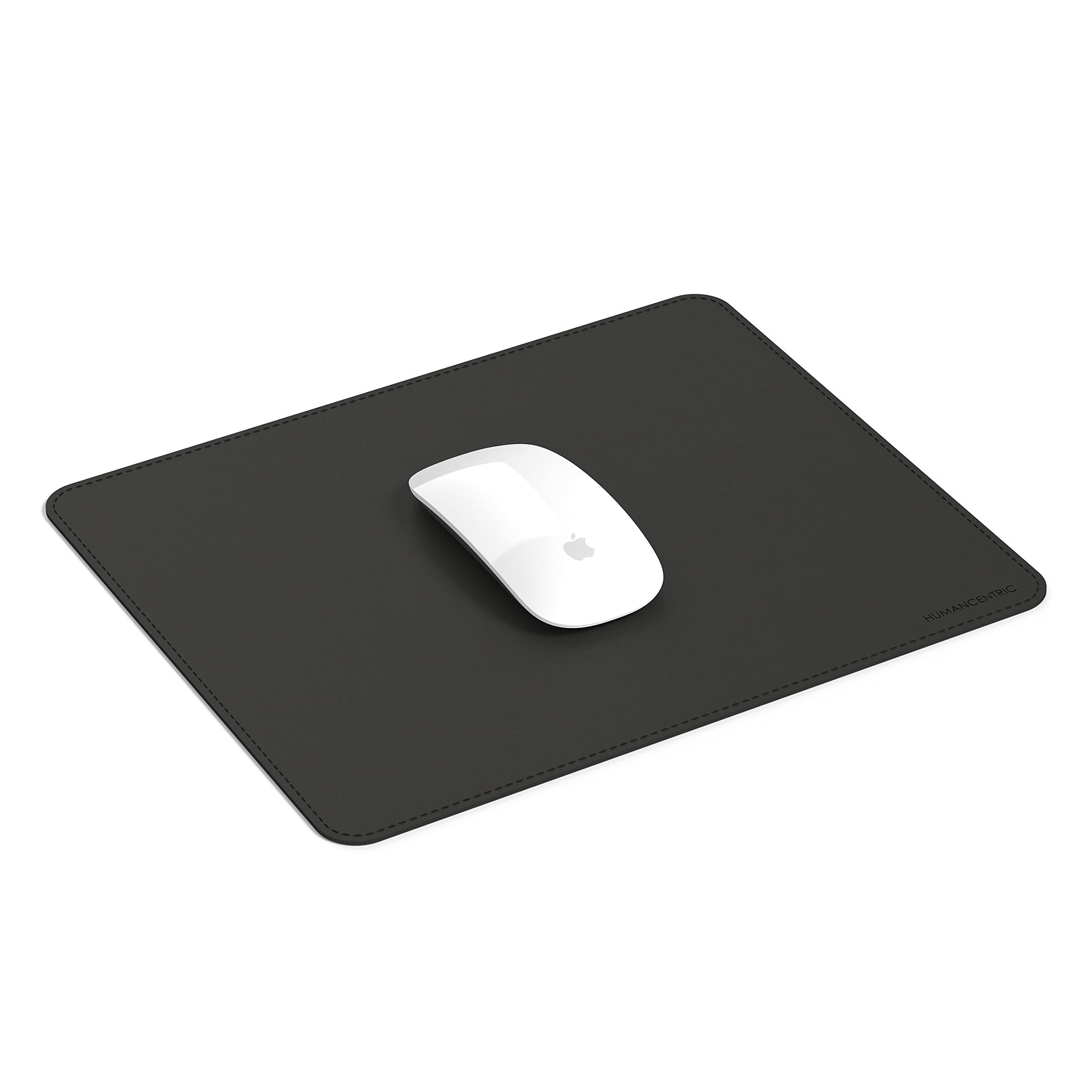Premium Black Vegan Leather Mouse Pad - Ultra Thin Non-Slip Desk Mat for Computer, Laptop & Office Use | 11.25