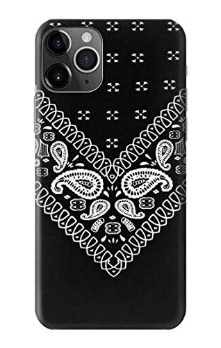 Black Pattern Bandana Case Cover for iPhone 11 Pro - Stylish & Protective Phone Case for Everyday Use, Travel, and Outdoor Activities