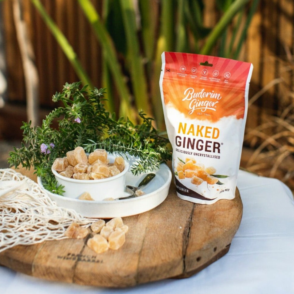 BUDERIM GINGER Naked Ginger Deliciously Uncrystallised 175g - Premium Australian Ginger for Baking, Cooking & Healthy Snacking