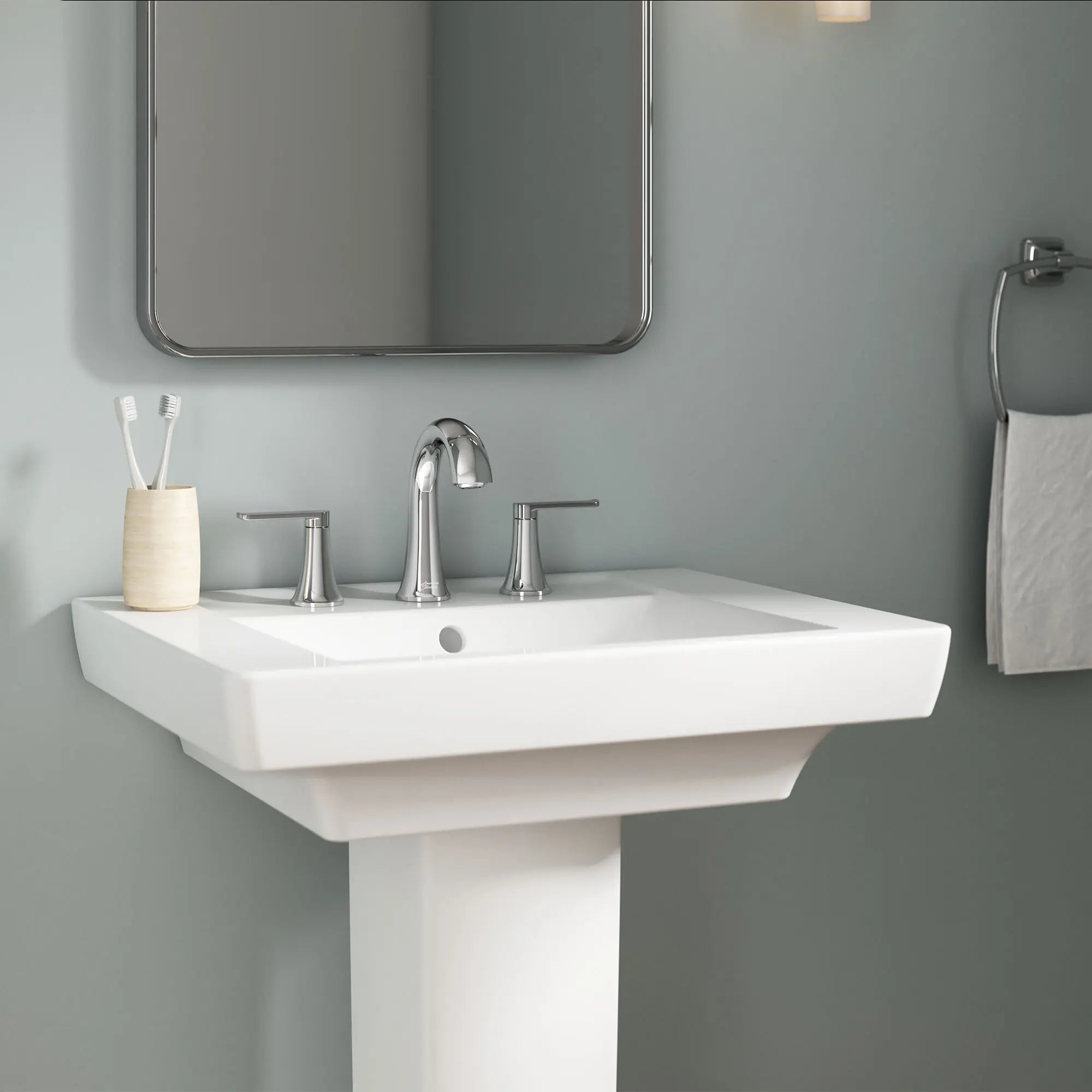 8 Inch Widespread 2-Handle Bathroom Faucet - 1.2 GPM Water-Saving Design with Lever Handle for Sink Vanity & Powder Room Installation