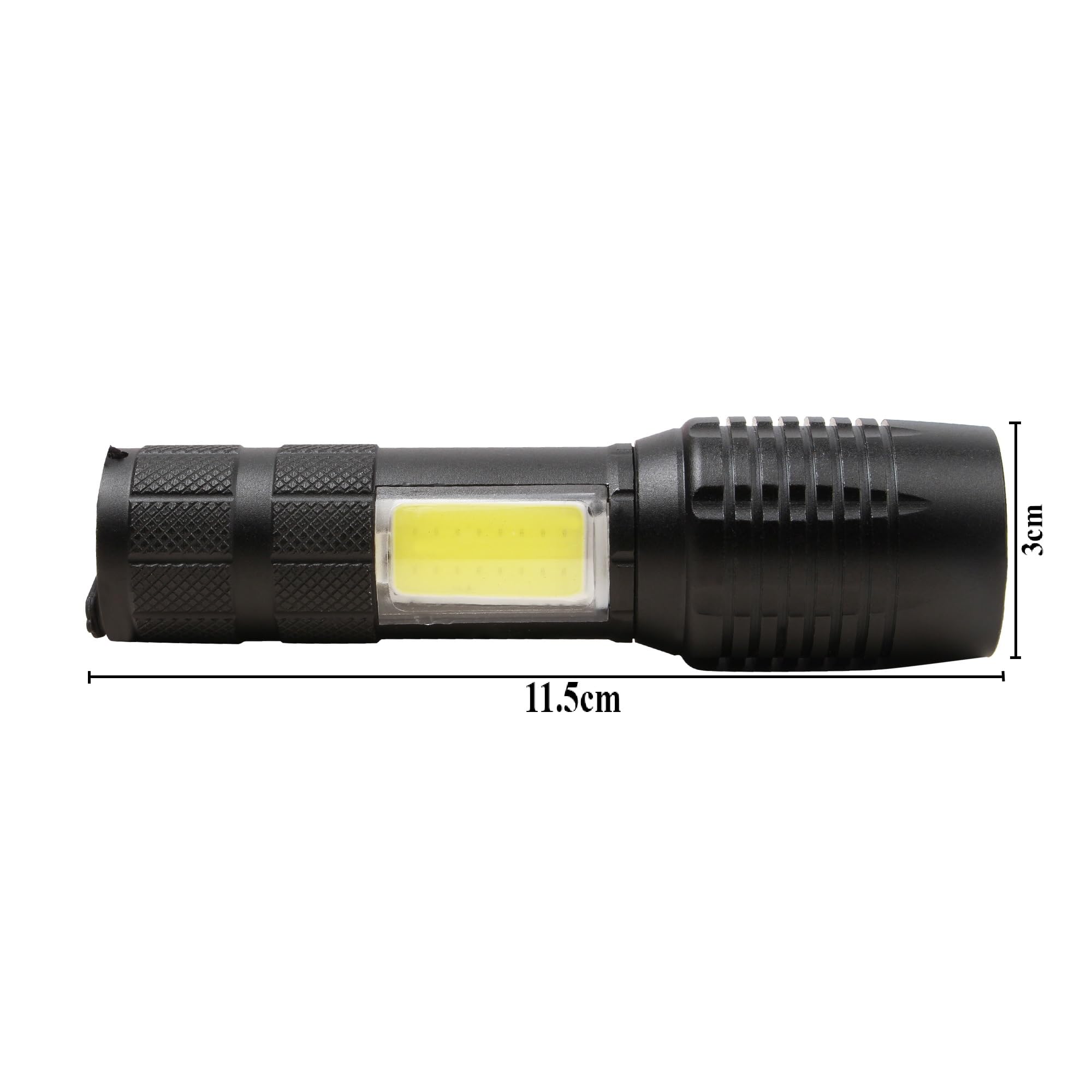 Rechargeable LED Pocket Flashlight with Clip - USB Charging, Compact & Bright Torch for Camping, Hiking, Emergency (Black)