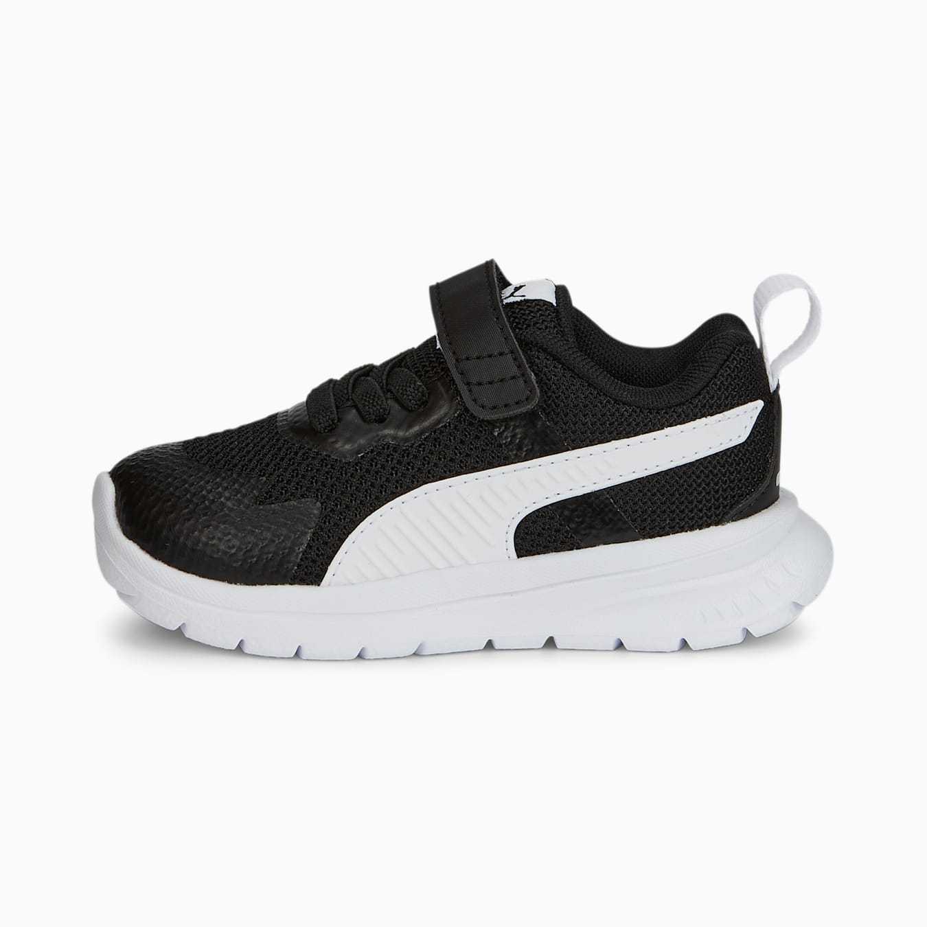 PUMA Kids' EVOLVE RUN Mesh Running Shoes for Boys & Girls - Lightweight, Breathable Black/White Sneakers for School, Sports & Daily Activities