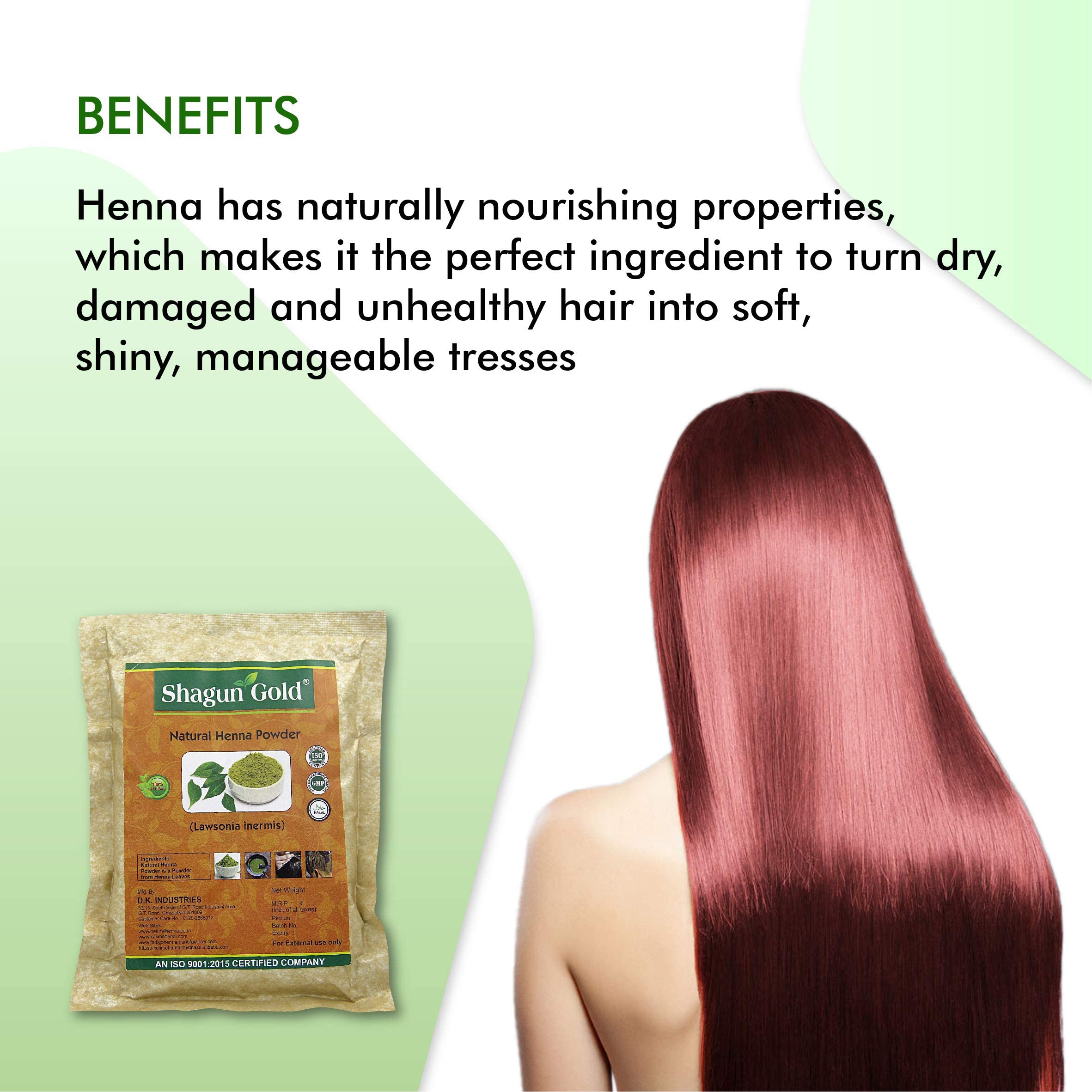 Shagun Gold Henna Hair Care Mehendi Powder - 100% Natural for All Hair Types, Controls Hair Fall & Repairs Damaged Hair - 100g (Pack of 2) - Perfect for Hair Treatment, Bridal Care & Ayurvedic Hair Growth