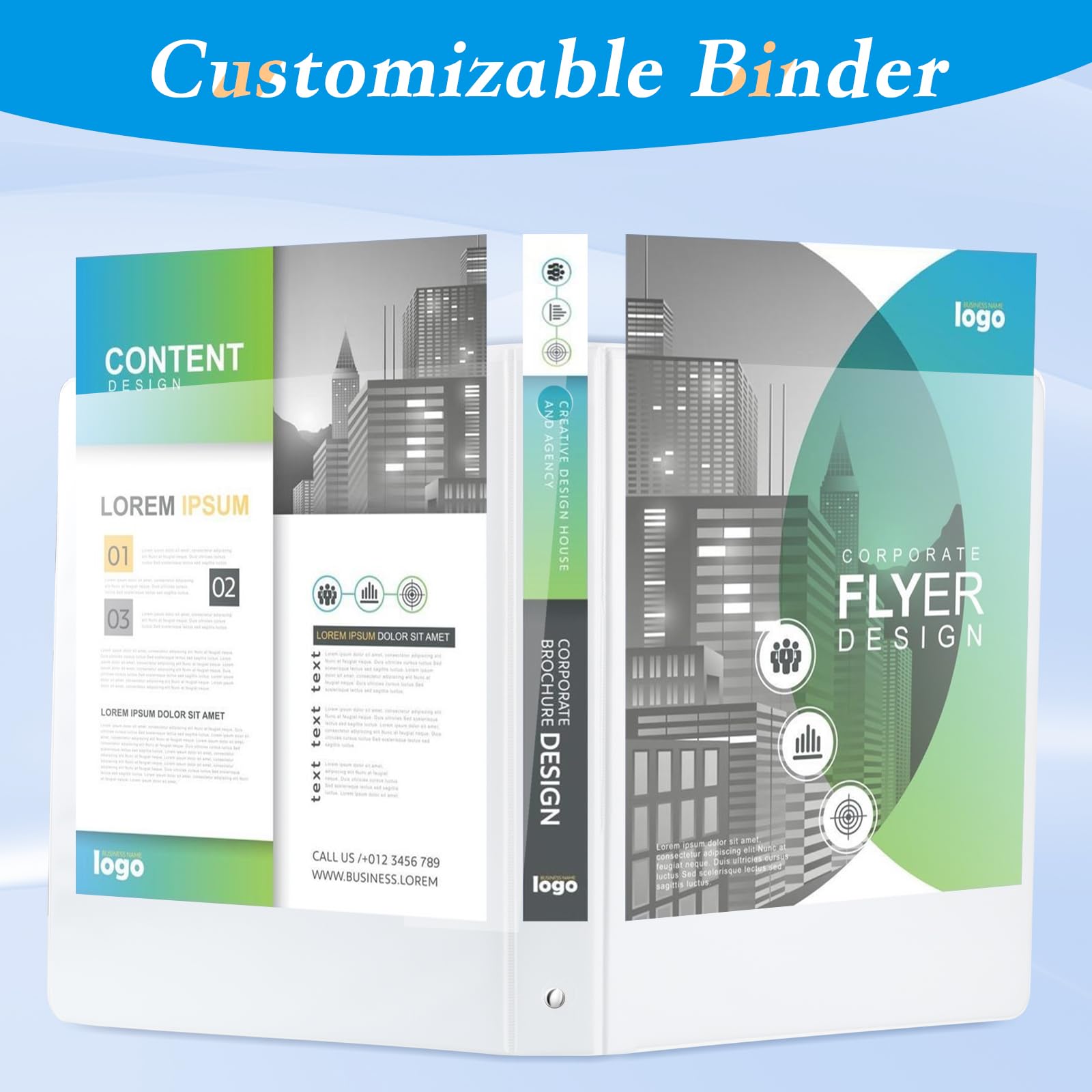 1-Inch Round Ring Binder - 12-Pack White 3-Ring Binders for Letter Size Paper | Durable Presentation Binders for Office, School & Business Documents | Perfect for Reports, Presentations & Organizing Files