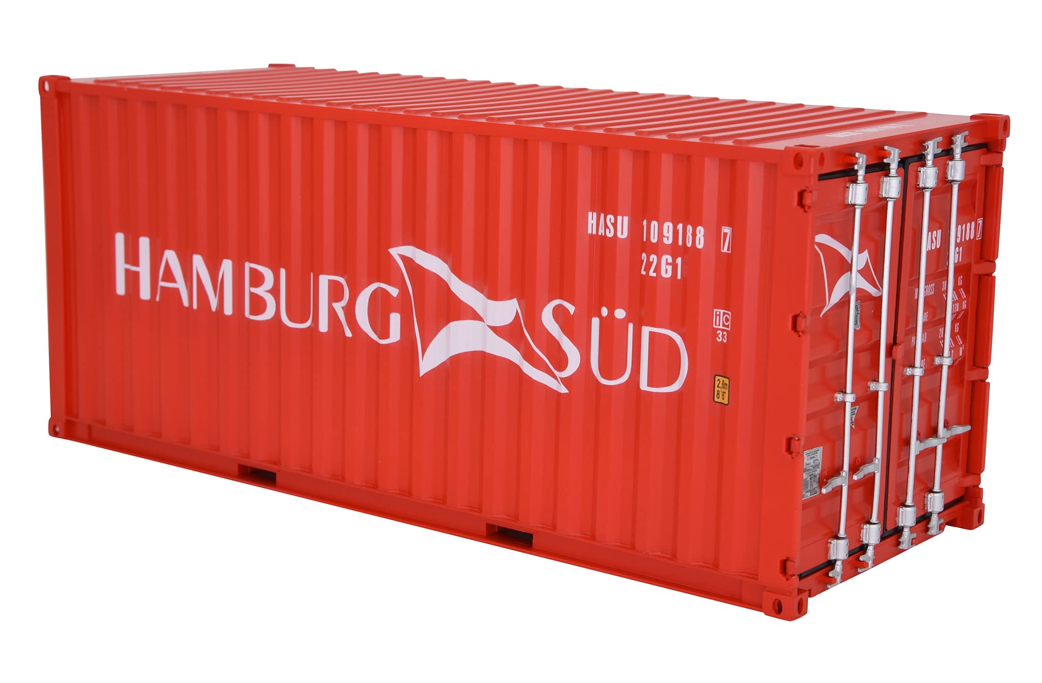 1:20 Scale Hamburg SUD 20GP Shipping Container Model - ABS Resin & Wood Collectible Toy, Home Decor, Gift for Collectors | Perfect for Office Display, Model Train Sets, and Maritime Enthusiasts