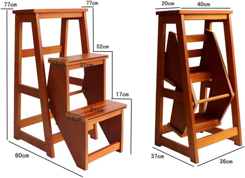 OKUOKA 3-Step Folding Step Stool - Portable Lightweight Ladder Stool for Home, Kitchen, Bathroom - Non-Slip Multi-Purpose Storage Step Stool for Adults & Kids - Perfect for Reaching High Shelves and Organizing