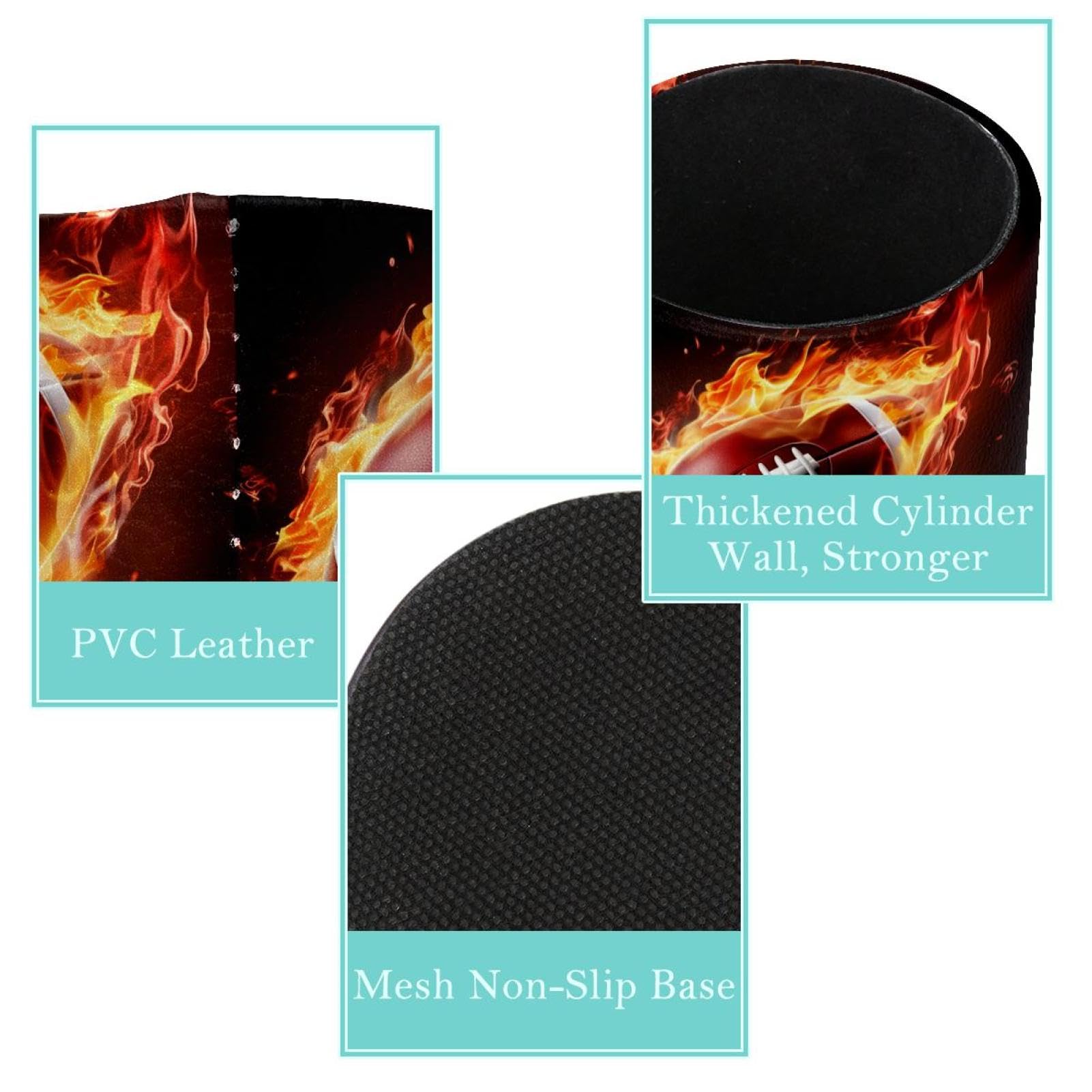 Stylish Pen Holder for Desk - American Football & Fire Themed Pen Organizer - Perfect Desk Accessories for Office, School & Home Use