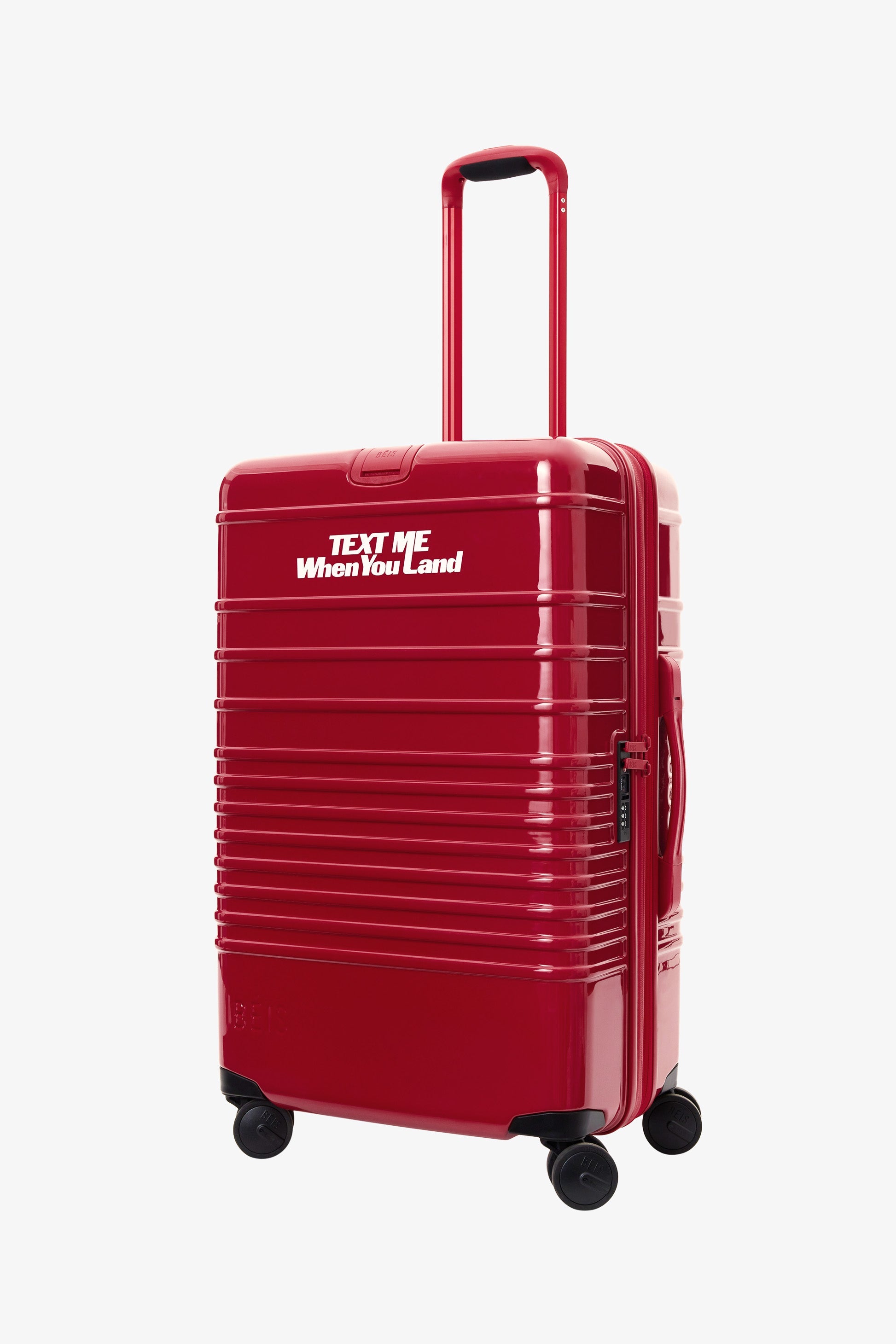 Textured Red Medium Check-In Roller Luggage - Perfect for Air Travel & Weekend Getaways