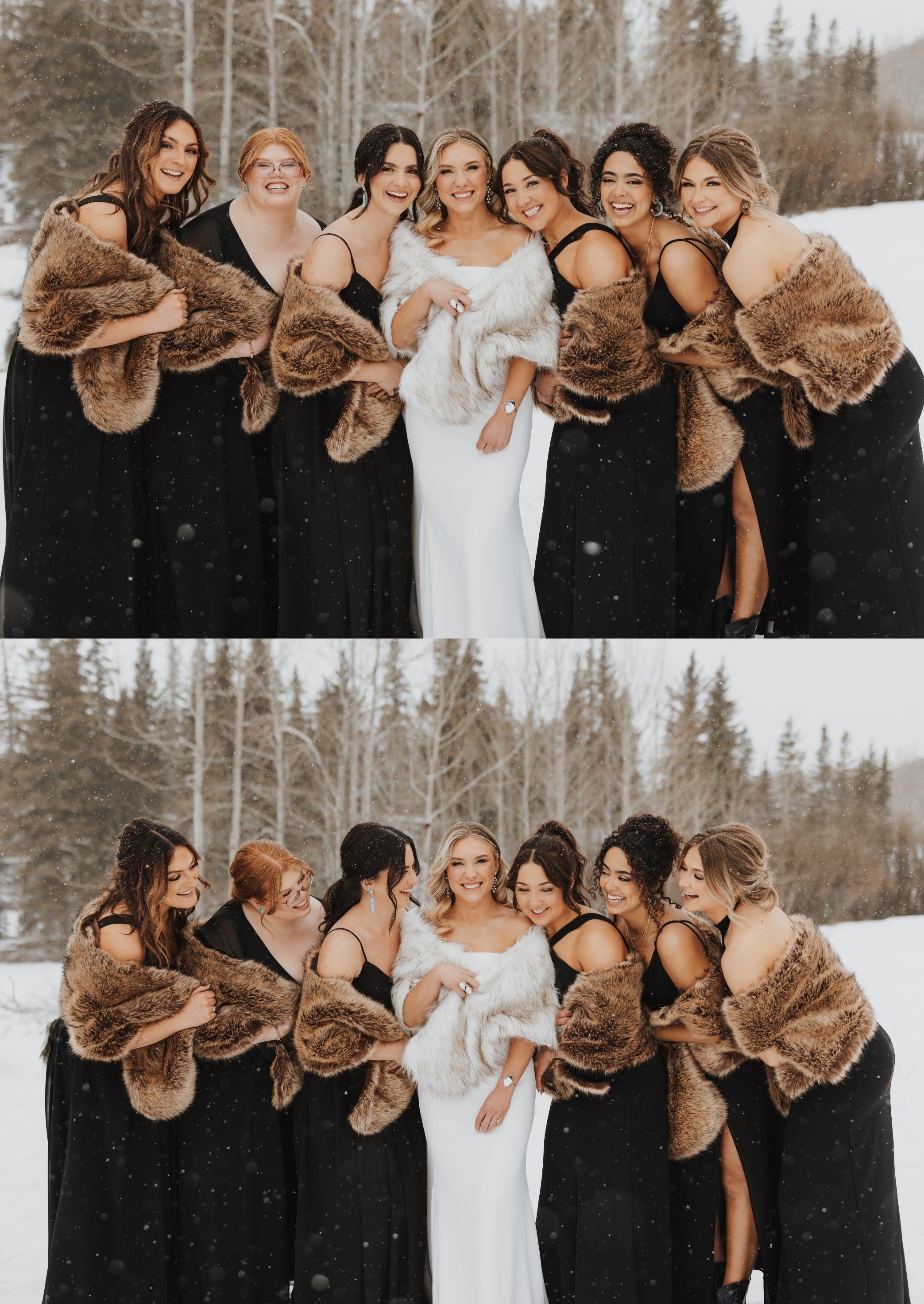 Luxury Brown Faux Fur Shawl Wrap - Soft Winter Scarf for Women (Lilian Brw03) | Elegant Evening Wear, Cold Weather Accessory, Wedding & Party Outfit Enhancer