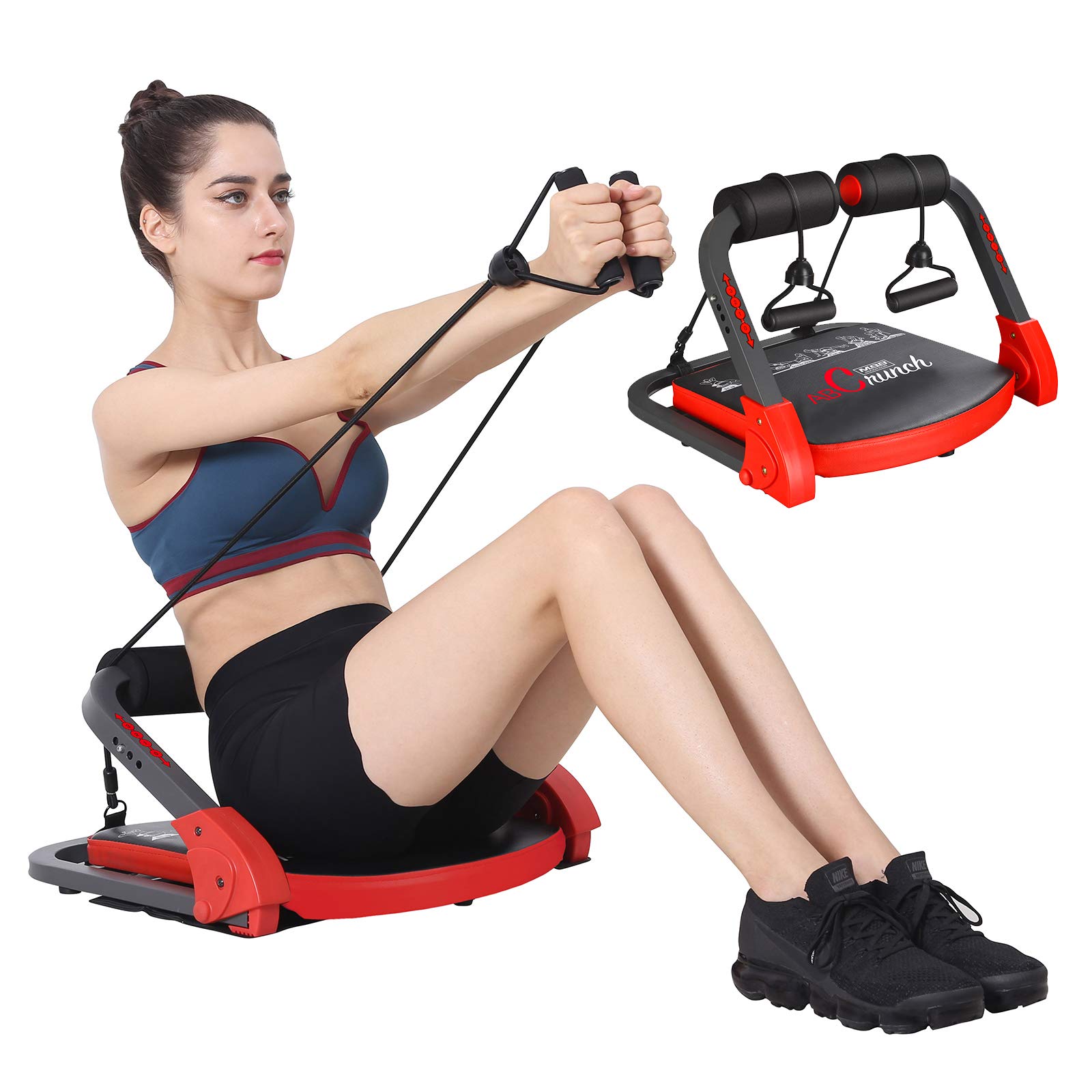 MBB Ab Crunch Machine - Home Gym Equipment for Strength Training with Resistance Bands, Core & Full Body Workout | Sole Brand & Patent Owner | Perfect for Home Fitness, Weight Loss & Toning