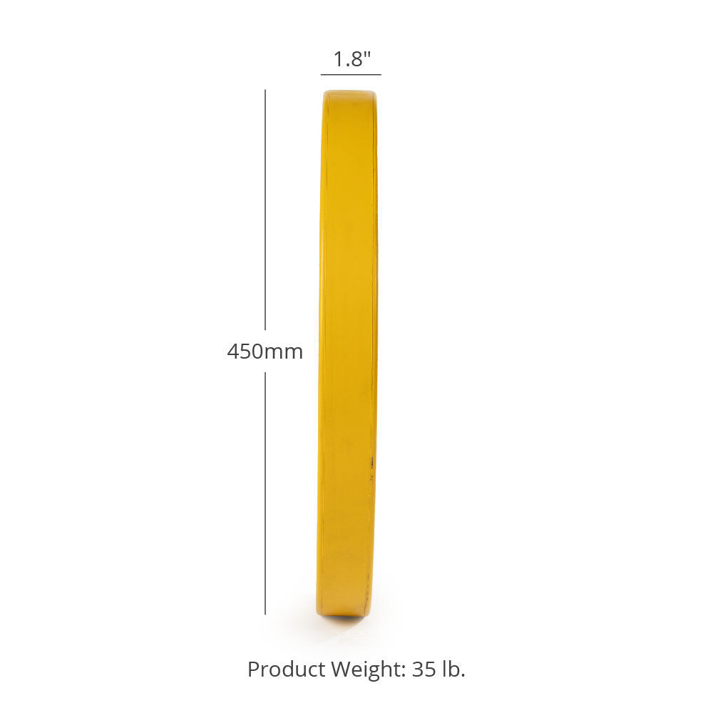 35 LB Single Elite Color Bumper Plate - Premium Weightlifting Equipment for CrossFit, Home Gym & Strength Training - Scratch and Dent Discount