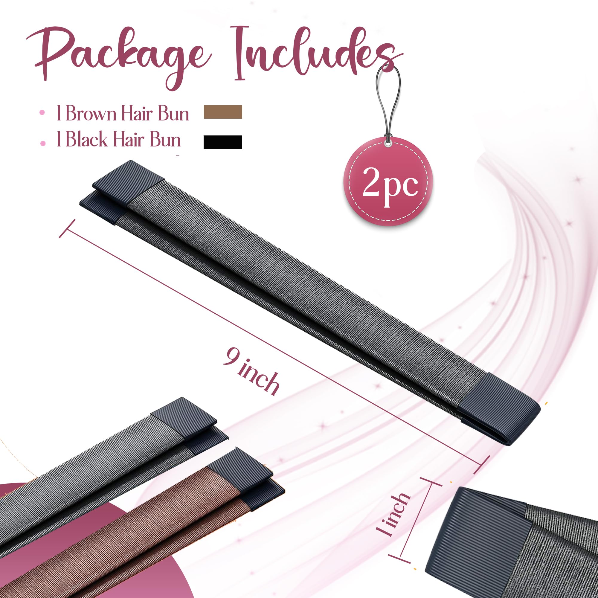 Andlane Hair Bun Maker French Twist Hair Fold Wrap Snap - Ballet Bun for Women and Kids (1 Black, 1 Brown) | Easy Updo Hairstyles for Dance, Work & Everyday Wear