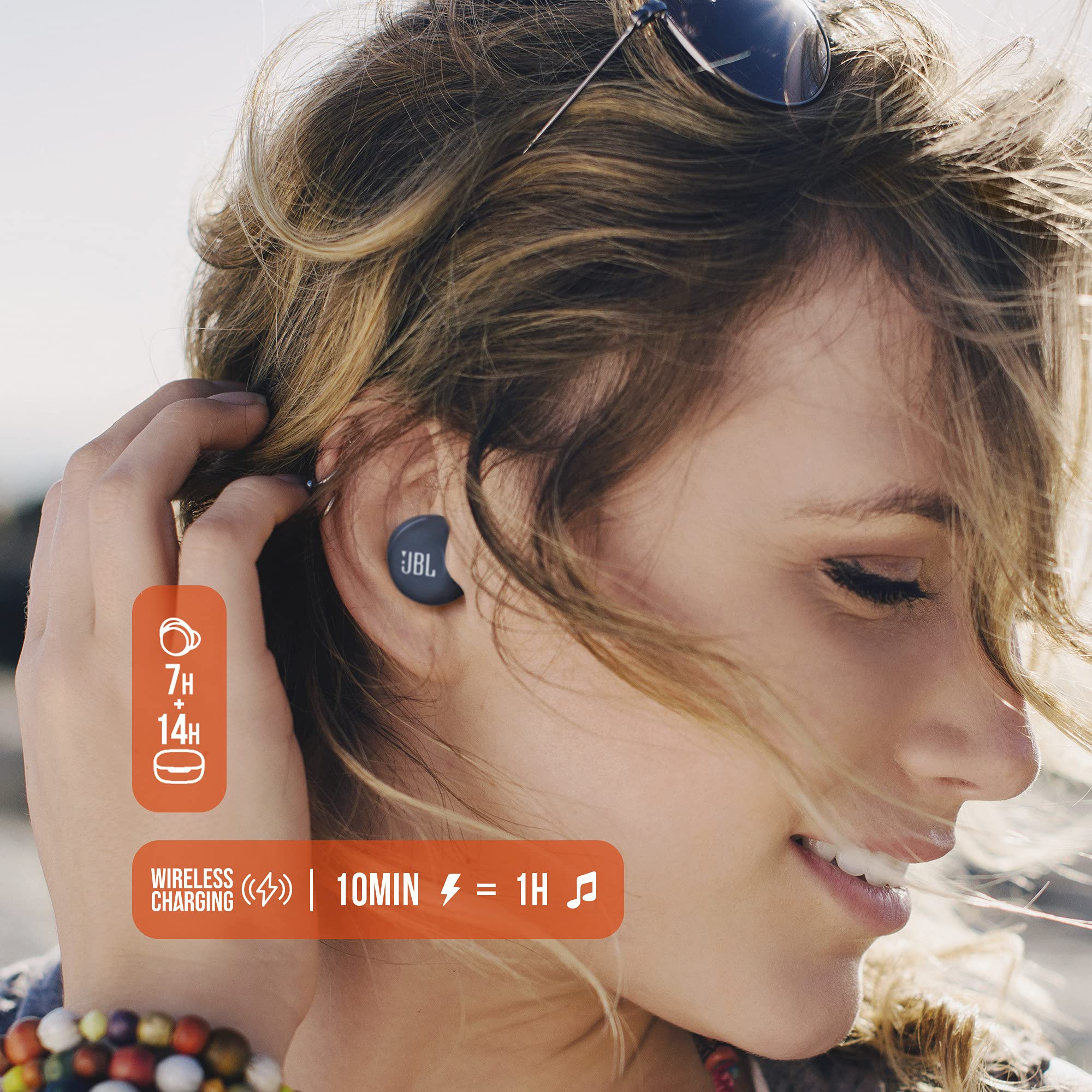 JBL Live Free NC+ Wireless Earbuds with Active Noise Cancelling, Bluetooth 5.0, 21H Playtime, Built-in Mic & Wireless Charging - White (Renewed) - Perfect for Commuting, Workouts & Travel