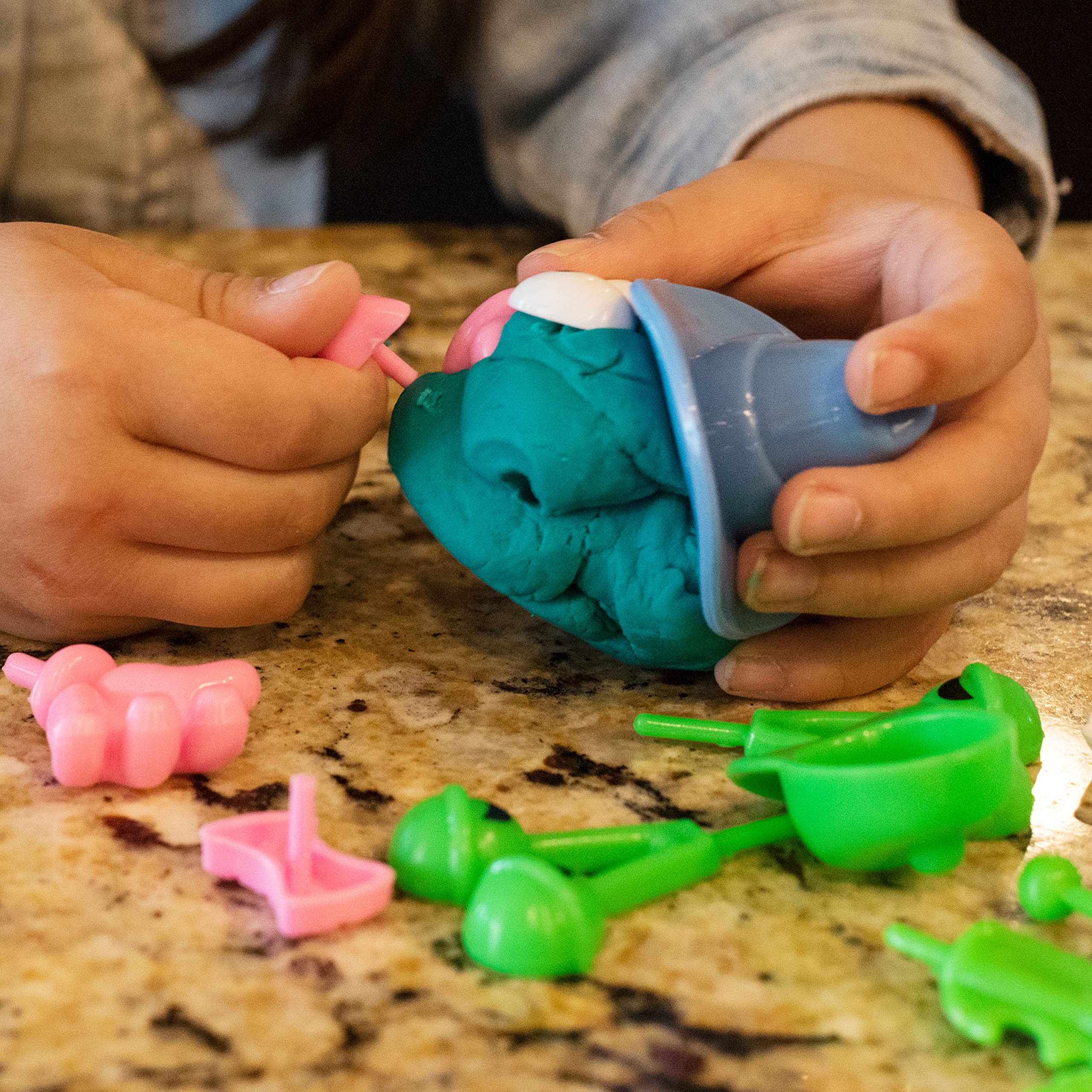 READY 2 LEARN Play Dough Character Accessories Set - 52 Pieces with 21 Unique Shapes for Kids Creative Play | Dough Toys for Children to Create Animals & Decorate Characters | Perfect for Preschool Learning, Birthday Gifts & Sensory Play Activities