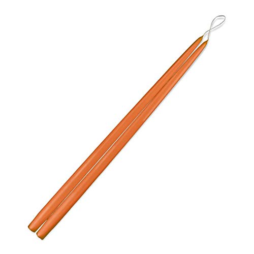 Extra Long Beeswax Blend Taper Candles - 24 Inch Dripless Orange Dinner Candles (Set of 2) - Perfect for Romantic Dinners, Wedding Centerpieces & Holiday Decorations