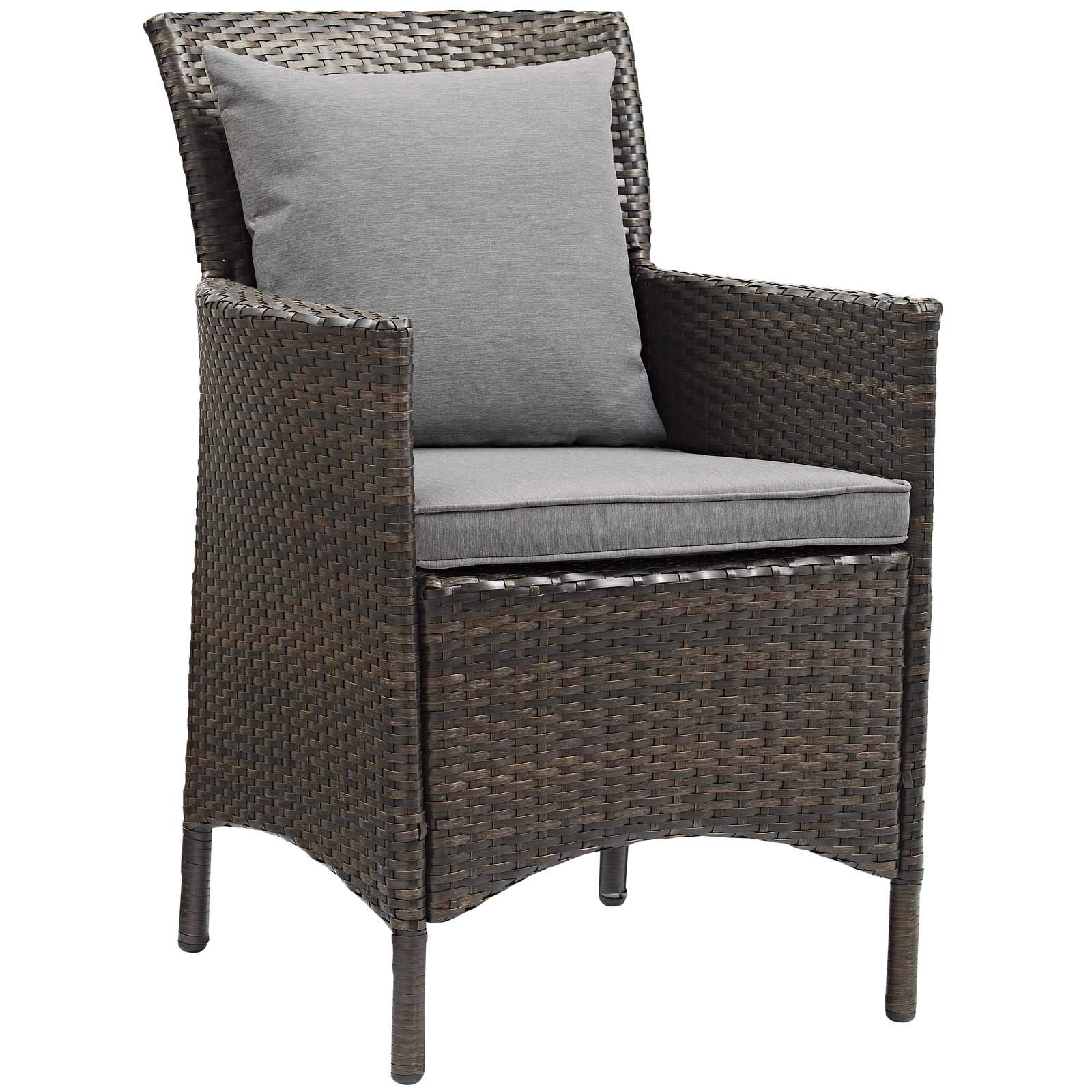 Modway EEI-3892-BRN-GRY-SET 5-Piece Brown & Gray Outdoor Dining Set - Weather-Resistant Patio Furniture for Backyard, Garden, Poolside or Deck Dining