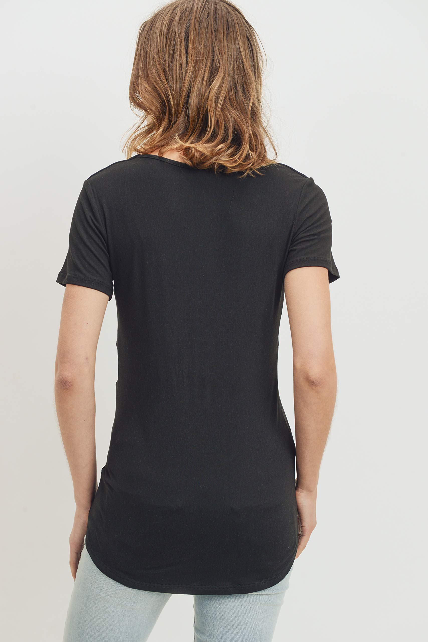 Comfortable Women's Maternity V-Neck T-Shirts - Soft Stretch Cotton Pregnancy Tops for Everyday Wear | Perfect for Work, Casual Outfits & Maternity Photos