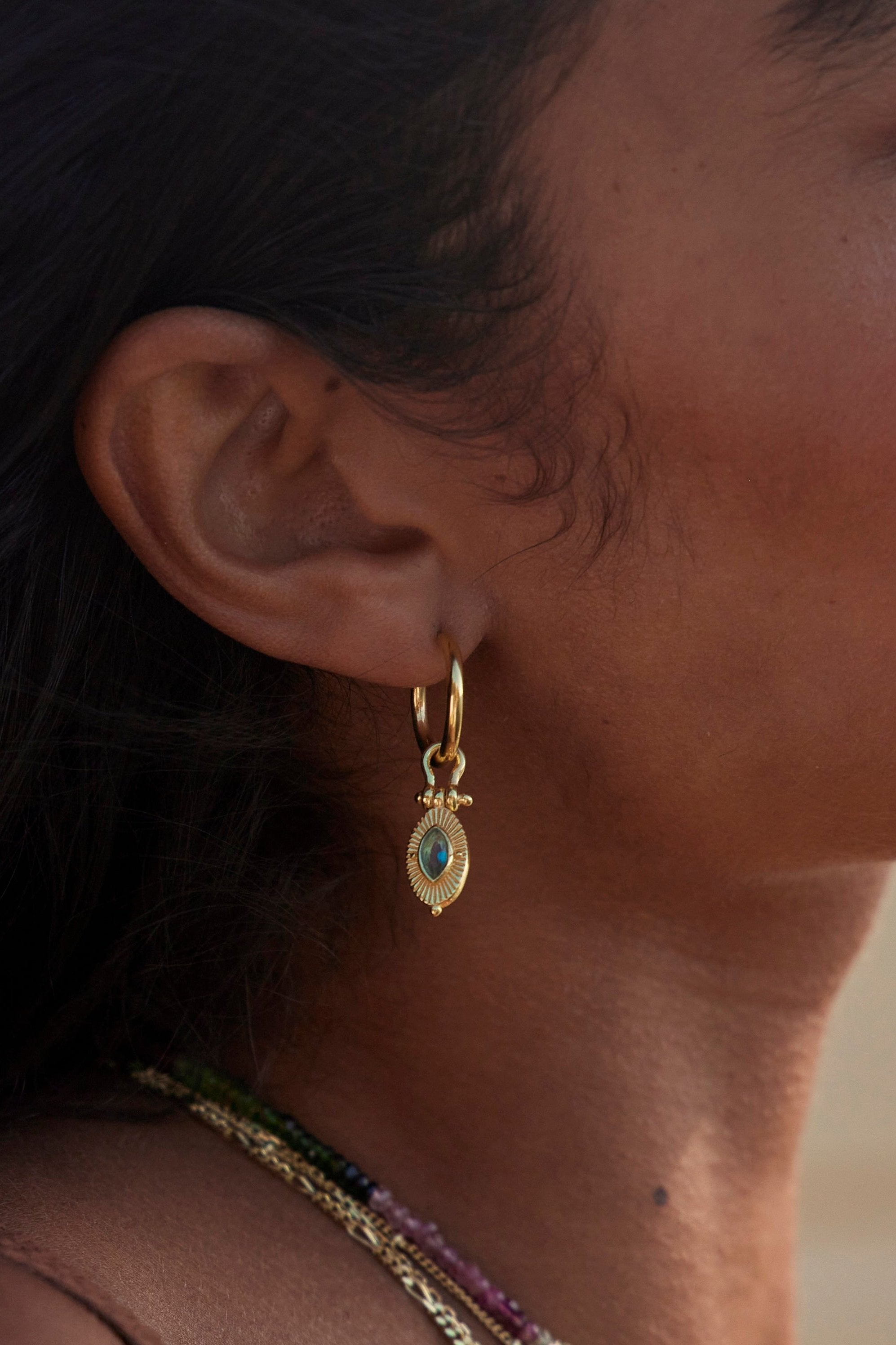 Radiance Apatite Gold Hoop Earrings - Elegant Dangle Earrings for Women, Perfect for Parties, Weddings & Everyday Wear