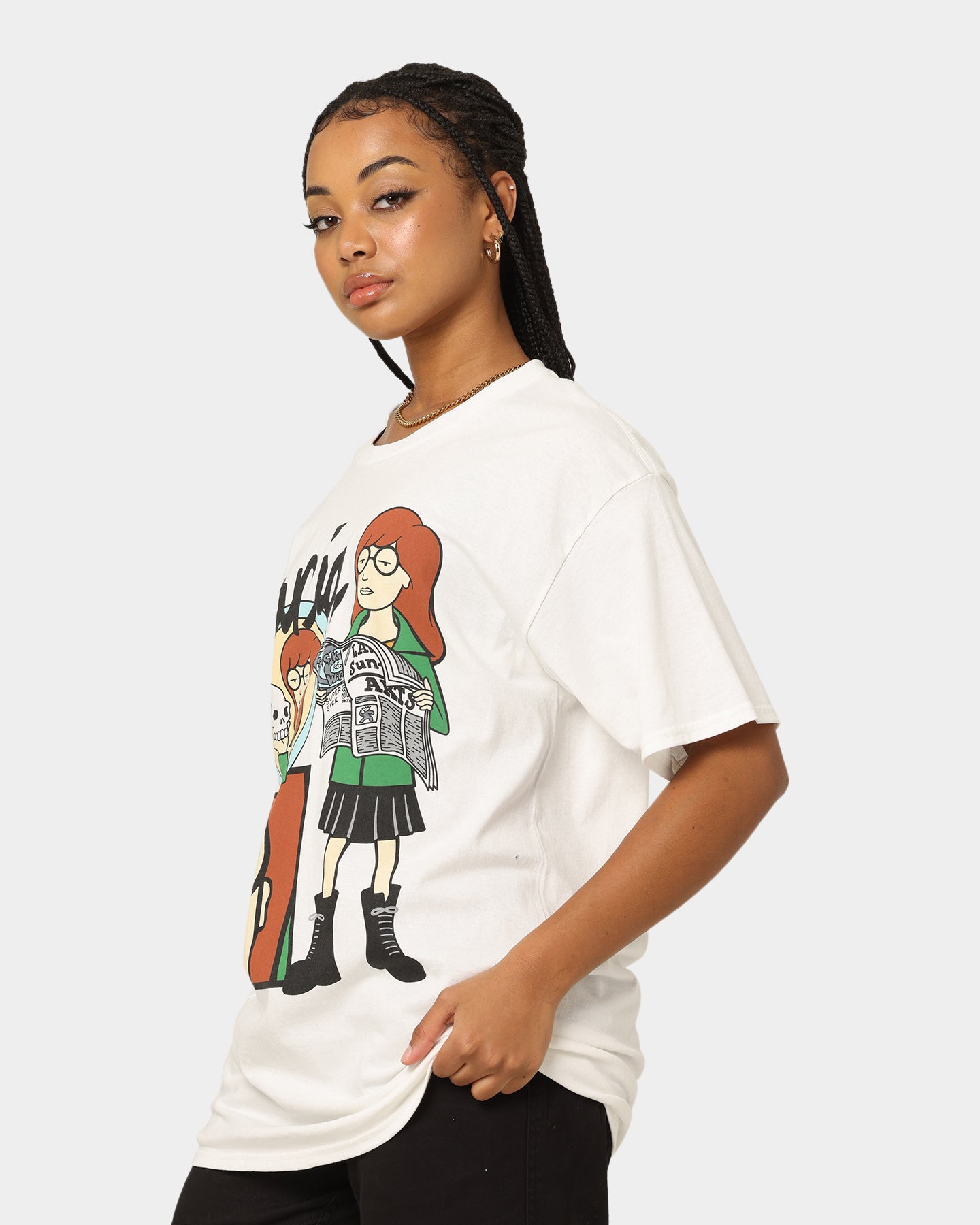 Premium Vintage T-Shirt by American Thrift X Daria Daria | Soft Cotton White Tee for Women | Perfect for Casual Wear, Retro Outfits & Street Style