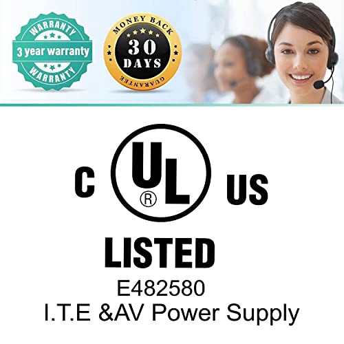 24V AC/DC Power Adapter Charger Replacement for Samsung Soundbar - Compatible with Wireless Samsung Soundbars (HW-Q60T, HW-Q70T, HW-Q800T) - Black Power Supply for Home Theater & Audio System