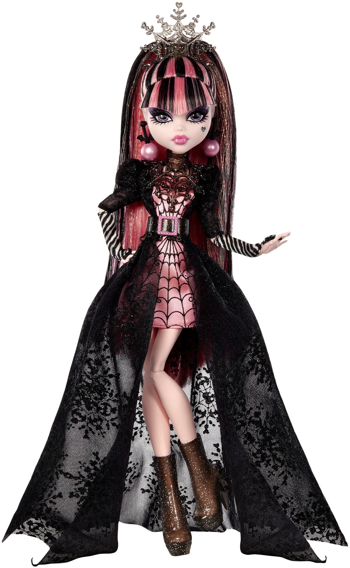 Monster High Draculaura Howliday Edition Doll - Pink & Black Gown Fashion Doll, Holiday Collectible Gift for Kids & Teens | Birthday Present, Halloween Decor, Toy Collection Display