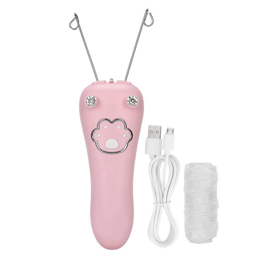 Electric Hair Remover for Women - Lady Epilator Set with Facial & Body Threading, Painless Leg Shaver Machine in Pink | Perfect for Smooth Skin at Home, Travel & Salon Use