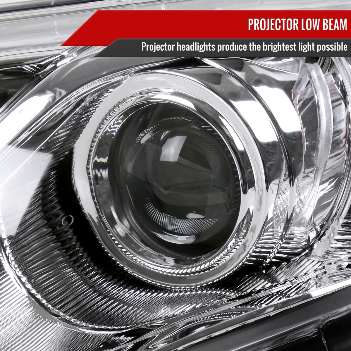 Toyota Camry 12-14 Clear Projector Headlights Set - Driver & Passenger Side - High Performance Replacement for Improved Night Driving - Perfect for Daily Commute & Road Trips