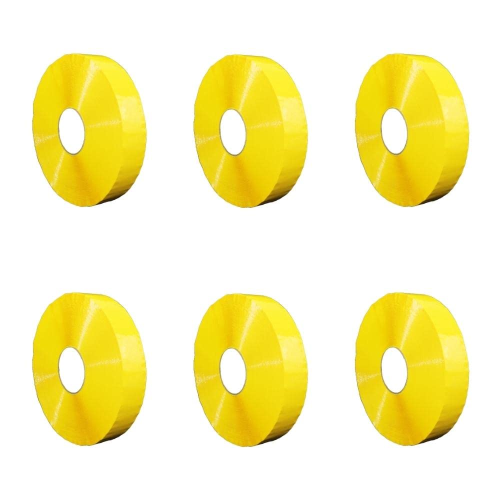 PSBM Yellow Packing Tape for Machine Dispensers - 2 Inch x 1000 Yards, 6 Pack - Colored Packaging Tape for Electronic Tape Dispenser Refill - Heavy Duty Commercial & Industrial Shipping Tape - Perfect for Warehouse, Logistics, and E-commerce Packaging