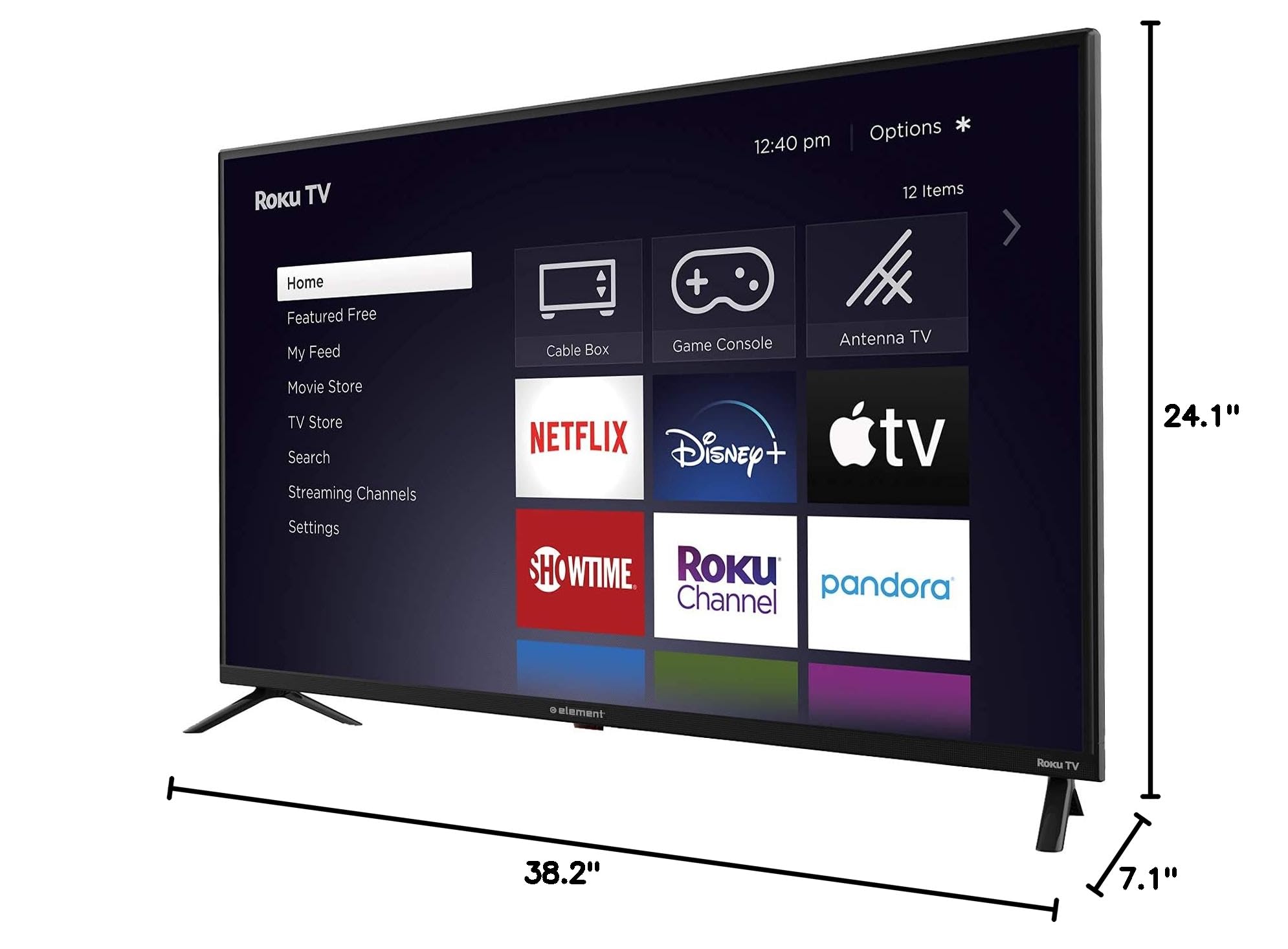 Element Electronics E4AA43R-G 43 Inch 4K UHD Smart LED TV with Roku Streaming - Certified Refurbished for Home Theater & Gaming Entertainment