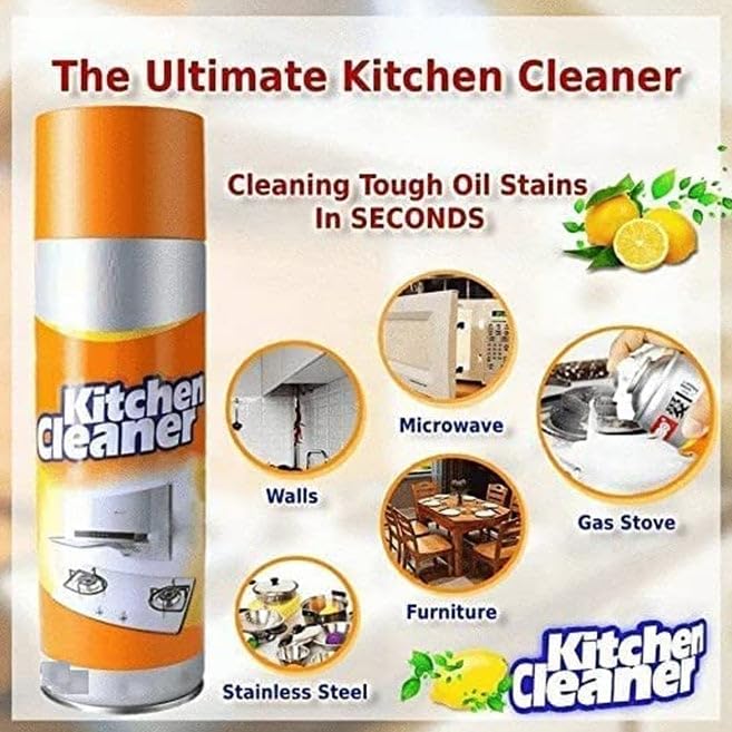 Tesoriq Multipurpose Bubble Foam Cleaner - Powerful Kitchen Degreaser Spray for Oil & Grease Removal, Chimney & Surface Cleaning (500ml) - Ideal for Stovetops, Ovens, Grills & Home Deep Cleaning