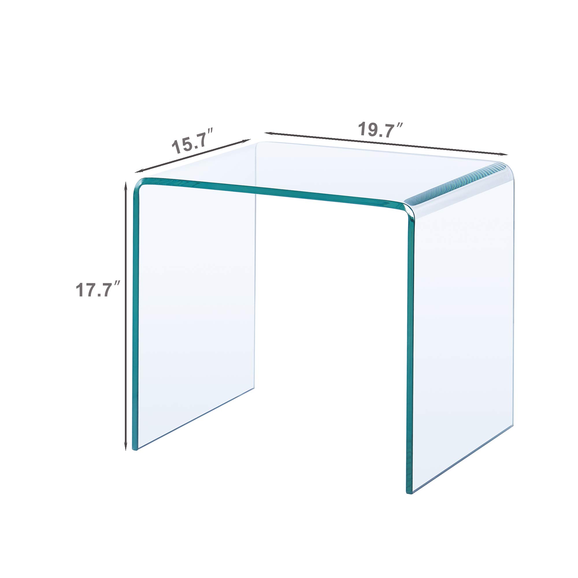 Modern Glass End Table - 19.7