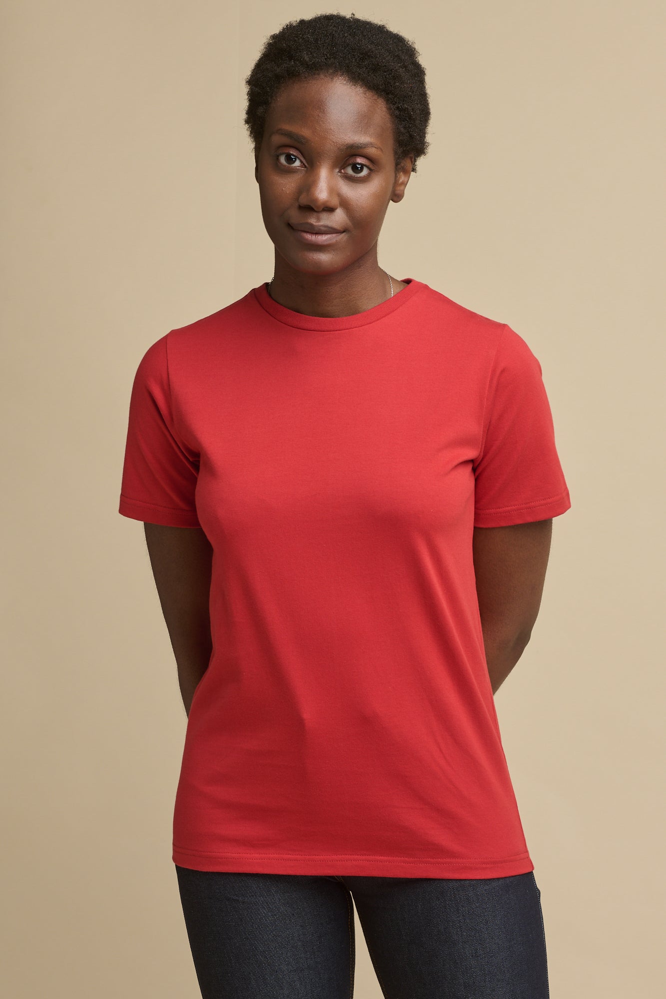 Women's Short Sleeve T-Shirt - Soft Cotton Casual Tee in Crimson Red | Perfect for Everyday Wear, Summer Outfits & Layering