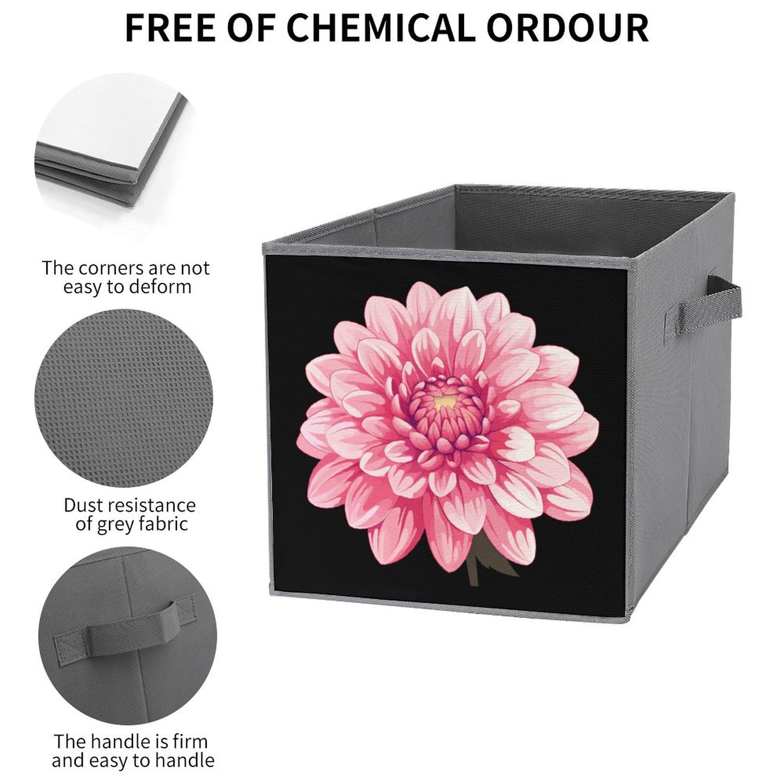 Dahlia Storage Bins 6PCS - Foldable Cube Organizers for Home & Office