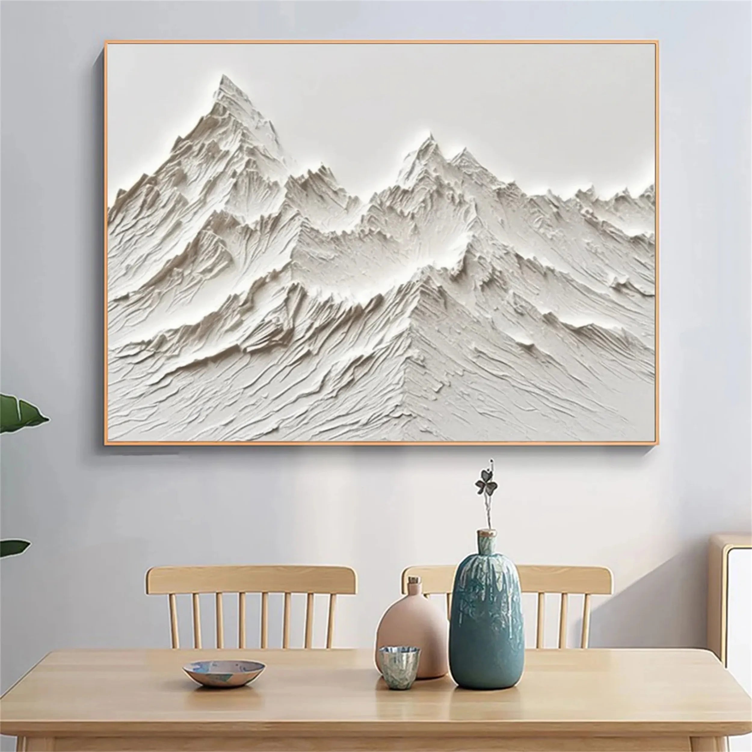 White Minimalist Textured Painting Canvas #MM239 - Premium Abstract Wall Art for Modern Home & Office Decor