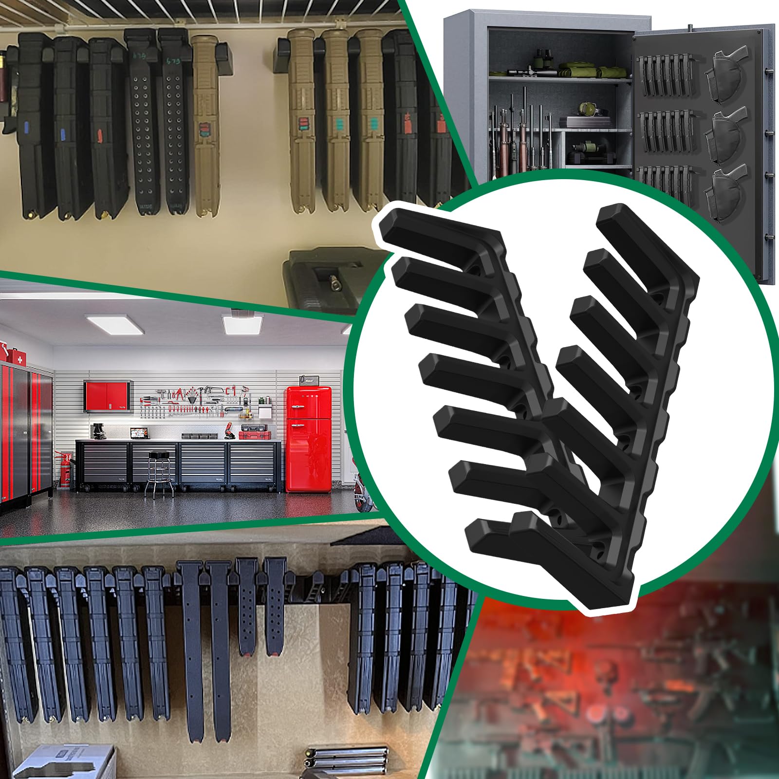 PMAG Rack Wall Mount - AR-15 Magazine Holder & Storage Organizer for Gun Safe, Locker, Cabinet - Durable Wall Mount Display for Home & Office Use - Perfect for Firearm Enthusiasts & Tactical Gear Organization
