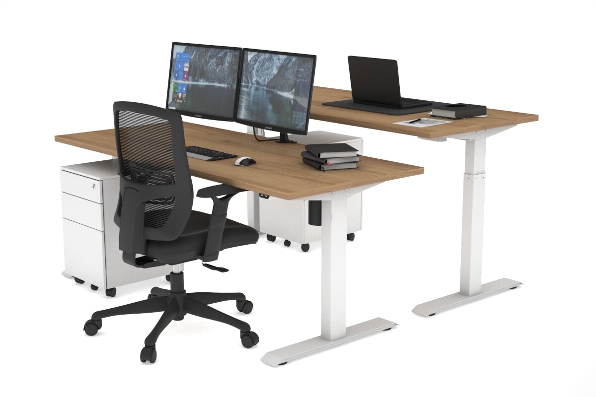 Adjustable Height 2-Person Workbench [1400L x 700W] - Perfect for Garage, Workshop & Home Office Use