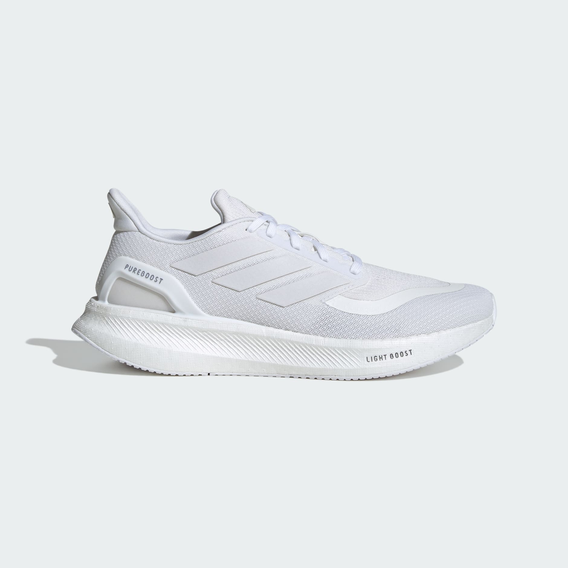 Adidas Men's Pureboost 5 Running Shoes - White/Silver | Lightweight & Cushioned for Comfort | Perfect for Jogging, Gym Workouts & Daily Wear