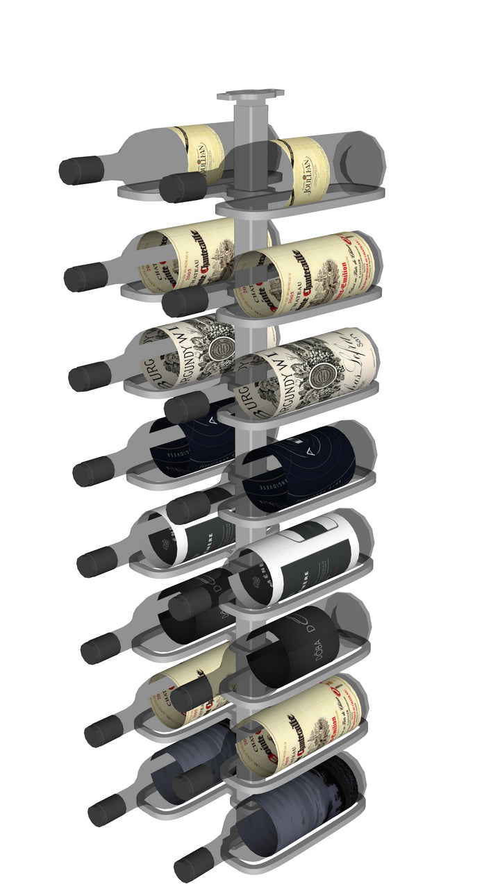 Urban Ironcraft Floor to Ceiling Wine Racks - Double Bottle Divide Pillar Series | Space-Saving Wine Storage for Home, Restaurant & Bar Organization